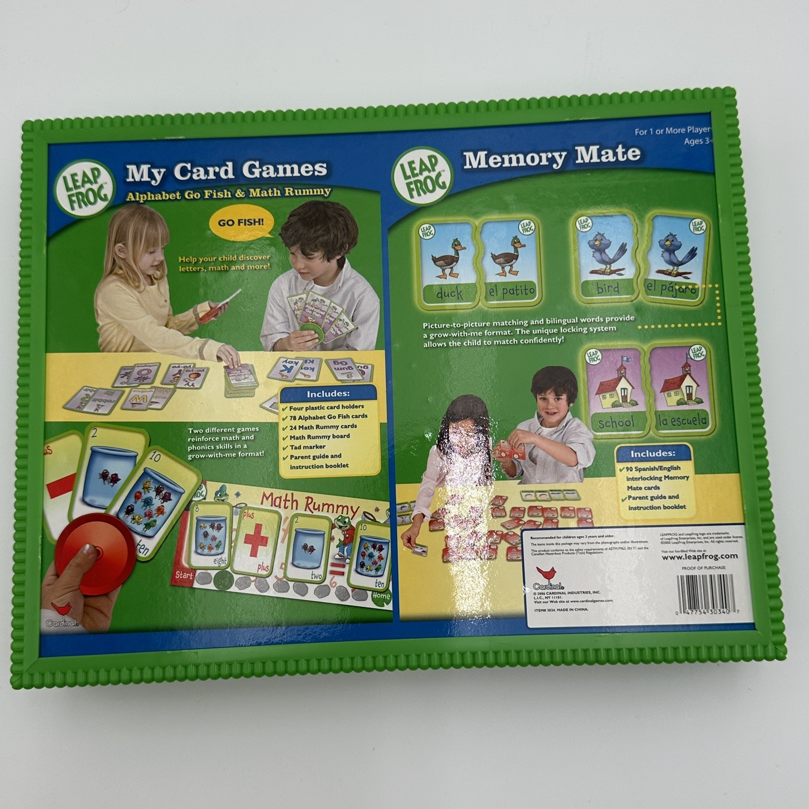 Leap Frog My Card Games Bilingual Memory Mate Hard Plastic Storage Case NEW