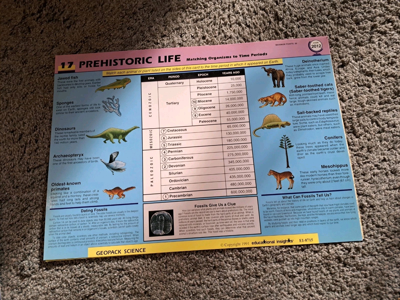 Electronic Geosafari 20 Lessons Science Cards Geography Game