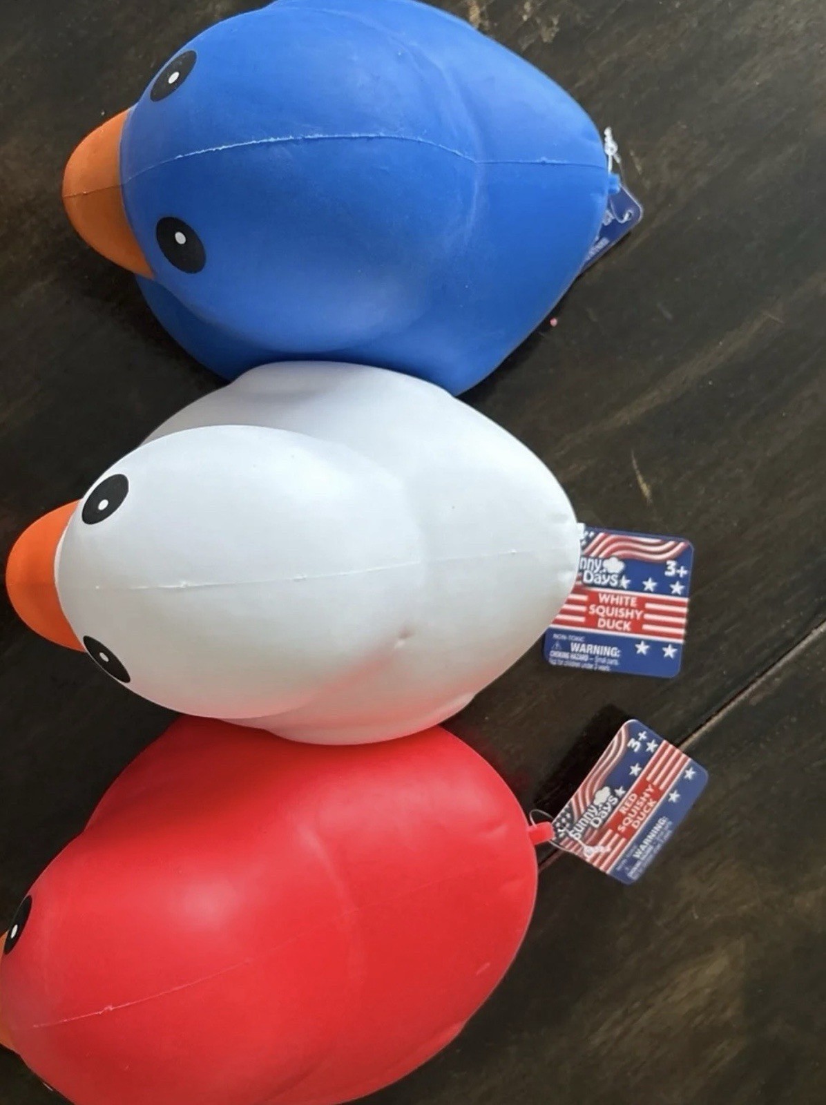 Red White and Blue Sunny Days Duck SET OF 3 – Squishy 4th July Special Release!