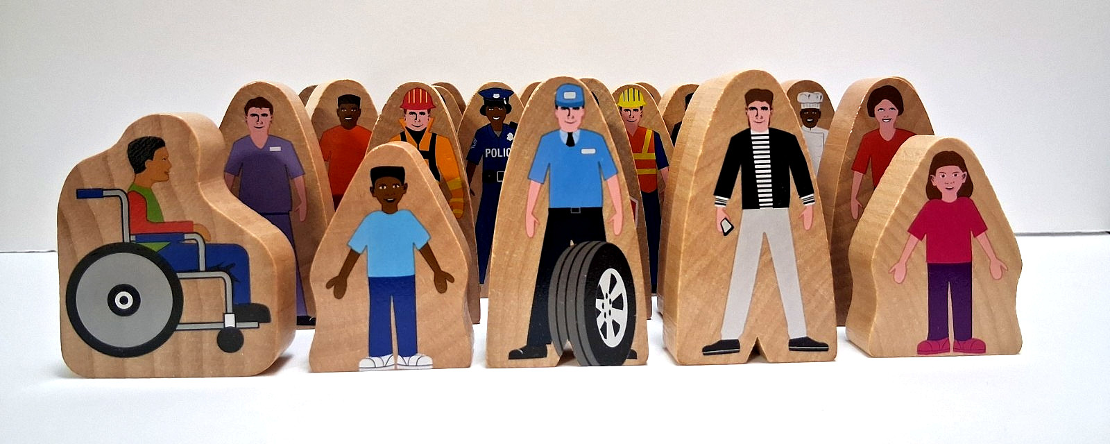 Constructive Playthings Community Helpers 25 Wood Pieces; 2″-2.5″ Tall