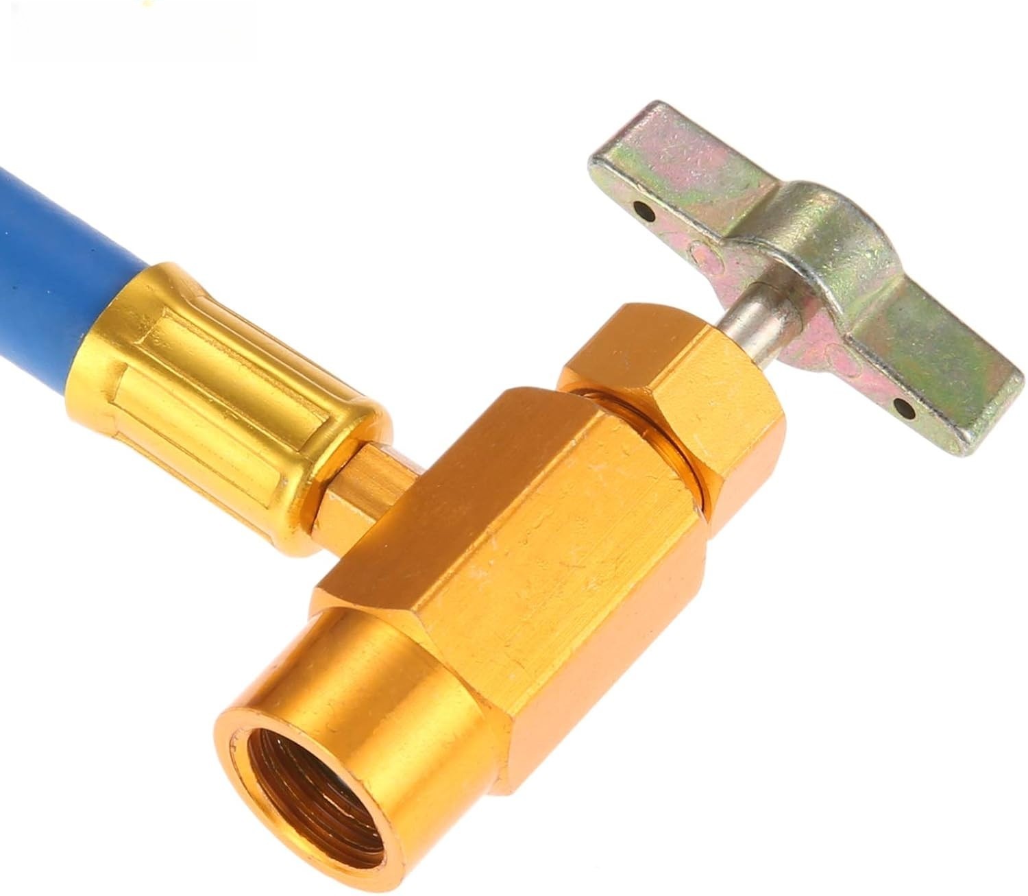 R134A AC Recharge Hose Kit with Gauge 1/2″ Self-Sealing Valve for Car A/C