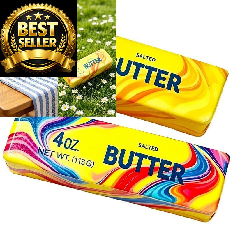 Butter Stick Fidget Toy, Slow Rebound Cute Squeeze Colourful-2pcs-a