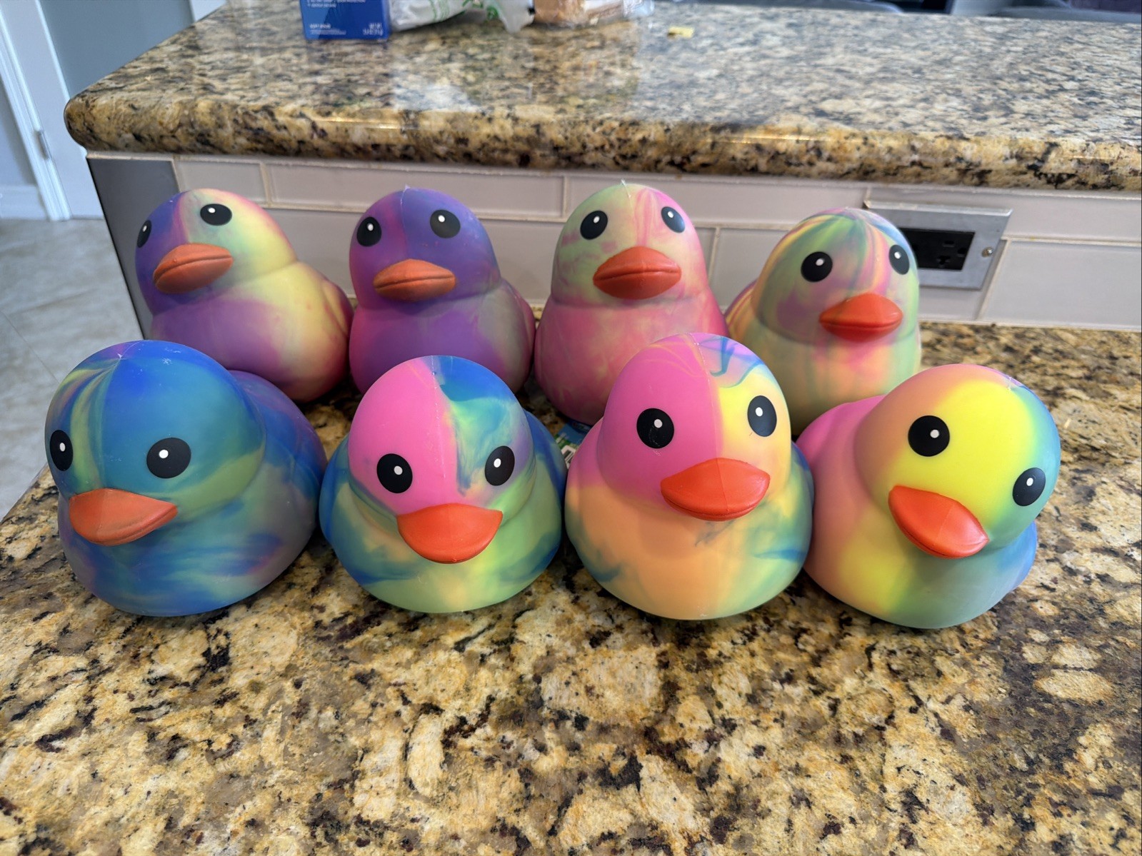 Toymendous Jumbo Squeezy Duck – Tie-Dye Squishy Stress Relief Toy – New