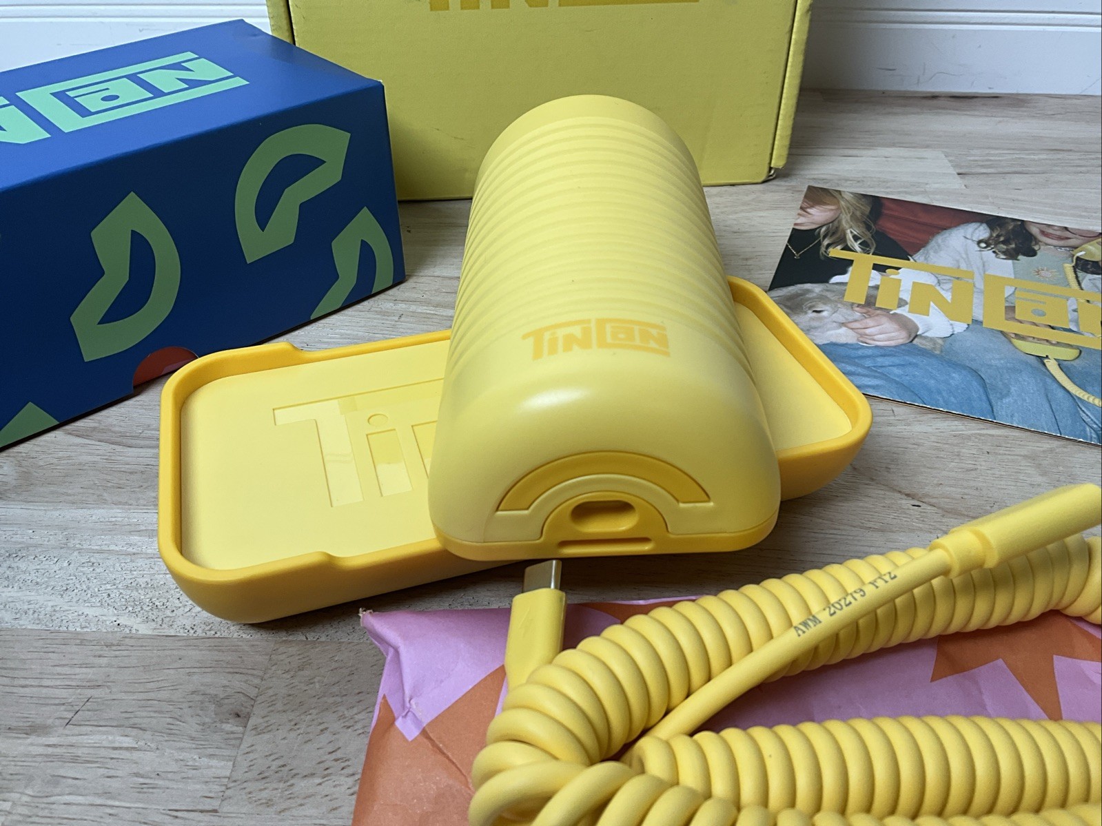 Tin Can Yellow Phone Kids Landline Answer Me – No Power Cable