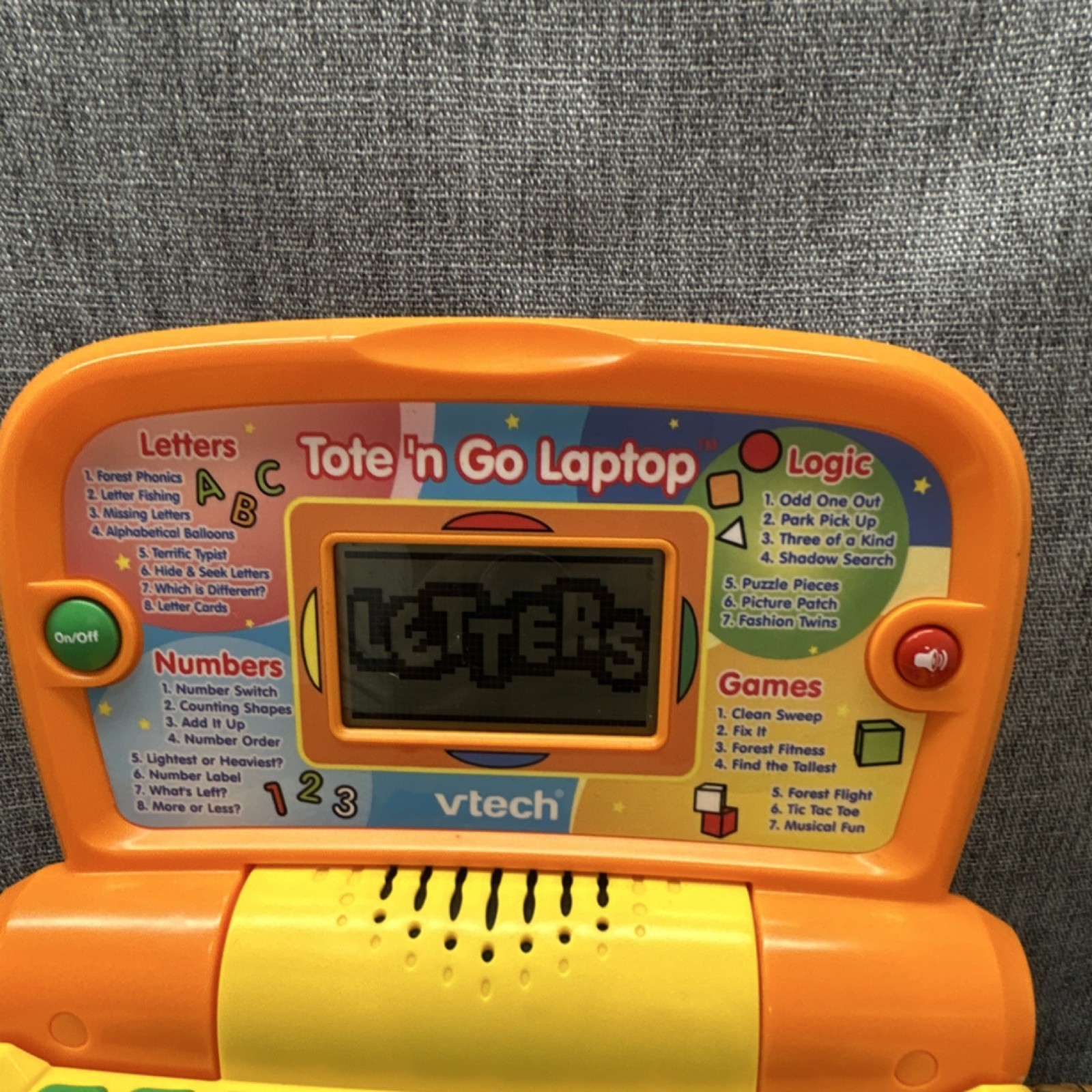 VTech Tote ‘n Go Laptop Electronic Learning Toy Orange Yellow 4-7 Years Tested