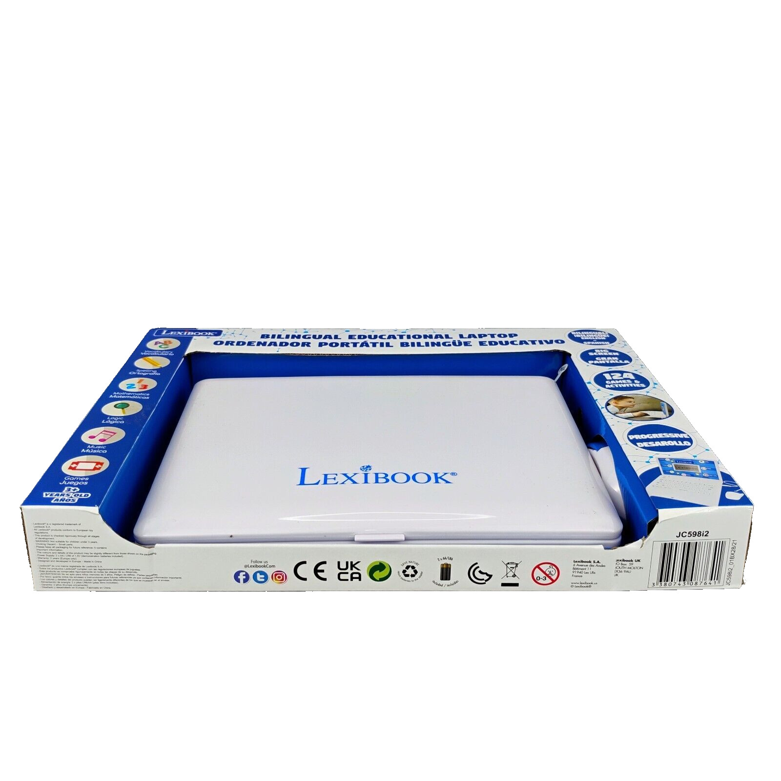 LEXIBOOK, Educational and Bilingual Laptop Spanish/English 124 Activities