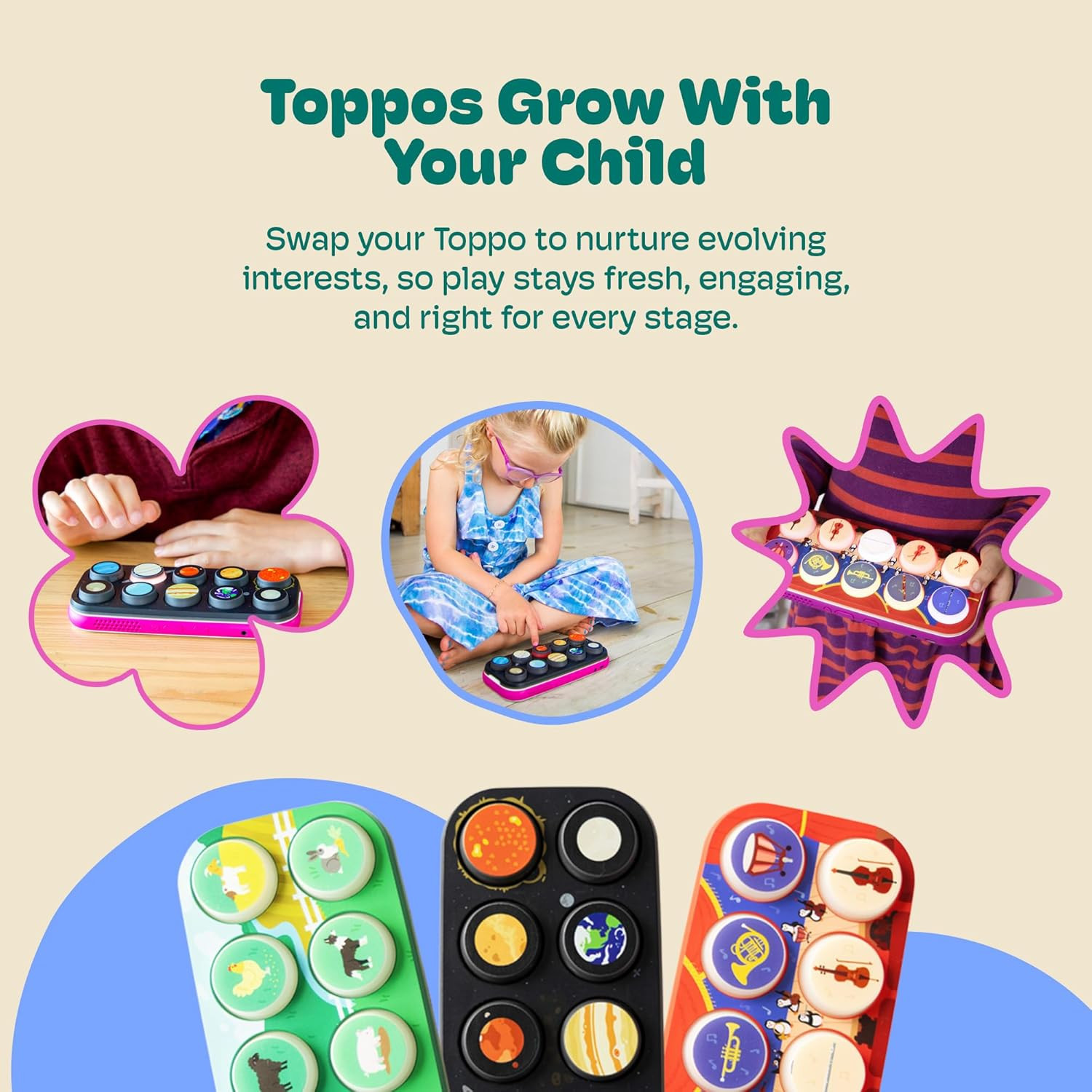 BOPPO On the Farm Toppo – Interchangeable Expansion Screen-Free Tablet – Educati