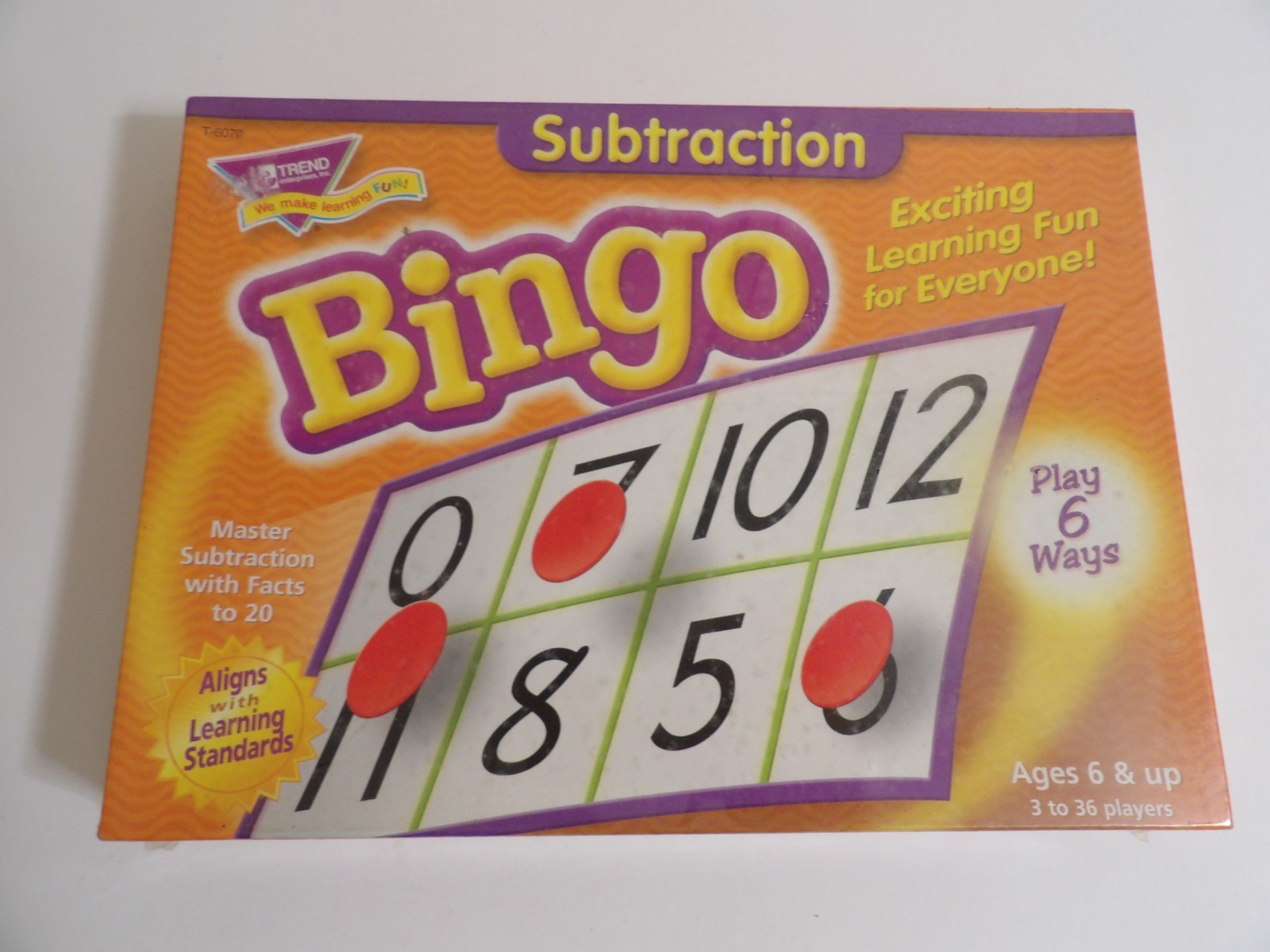 Trend Enterprises – Subtraction Bingo Ages 6 & Up – Factory Sealed