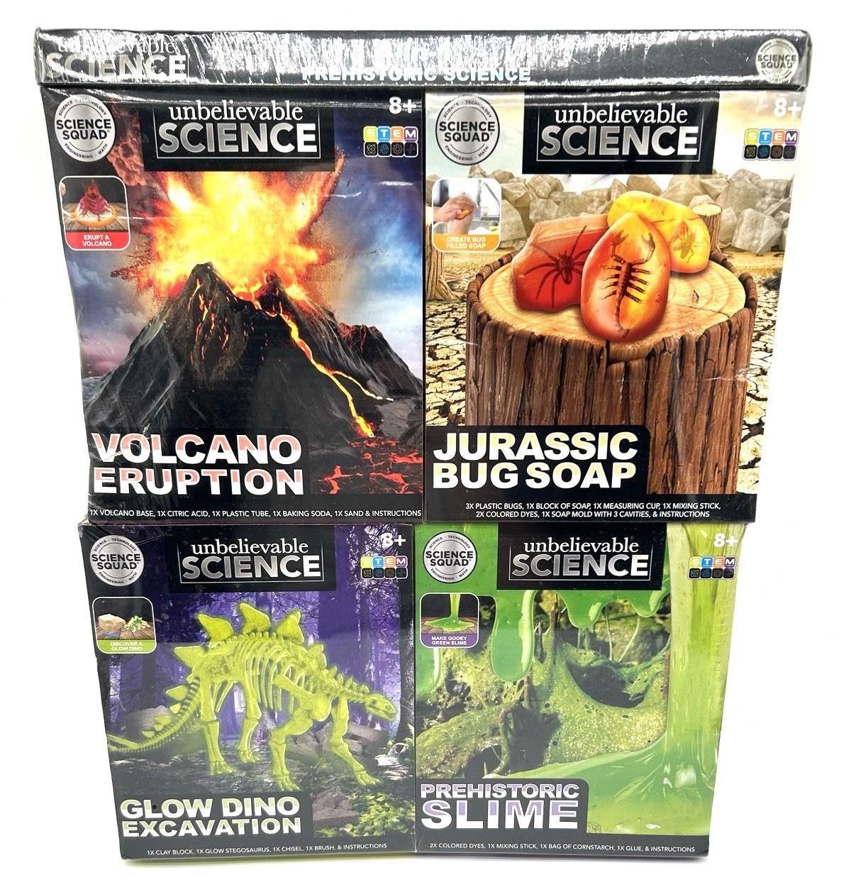 Unbelievable Science 4-in-1 Prehistoric Pack NEW SEALED Dinosaurs Jurassic