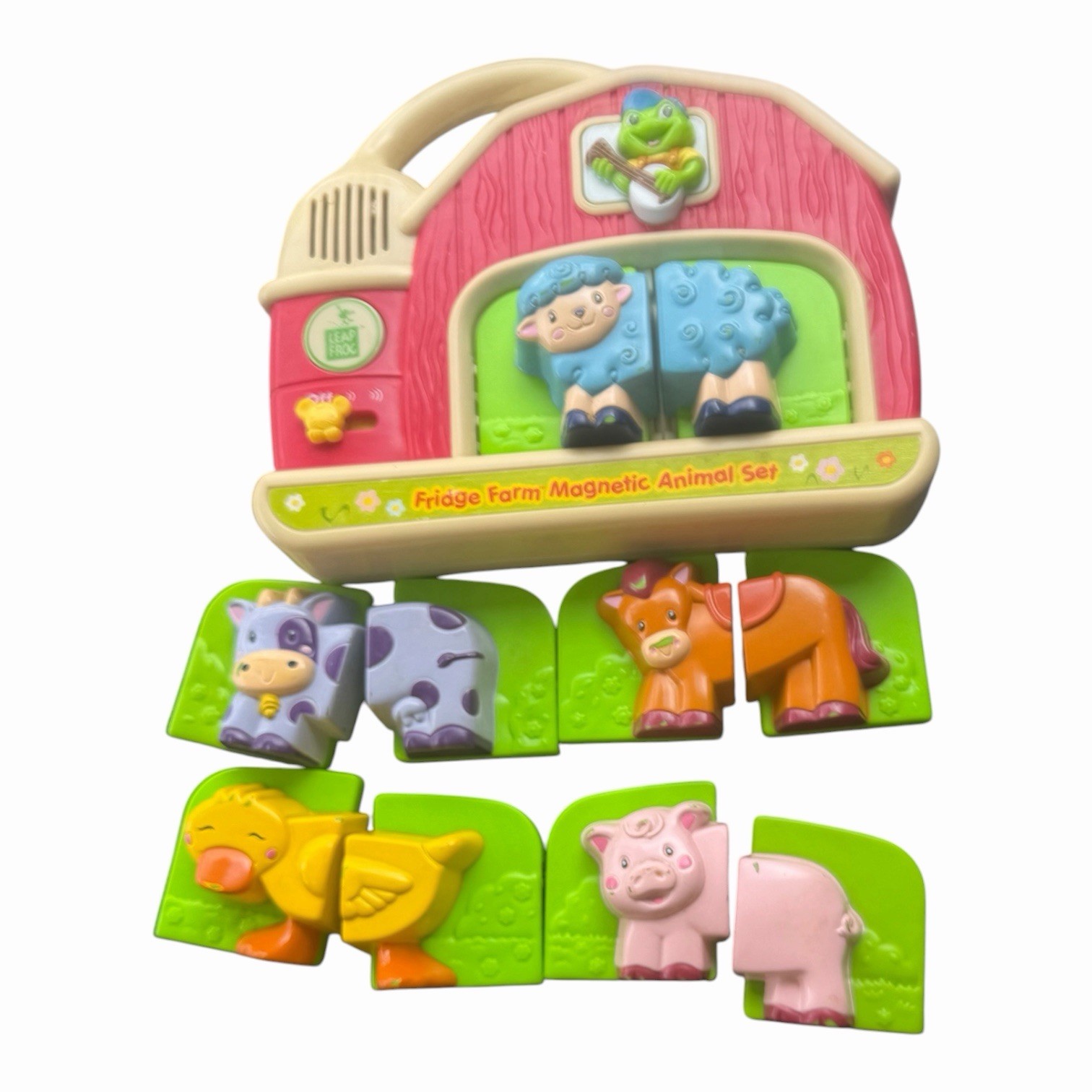 Vintage 2007 LeapFrog Fridge Farm Magnetic Animal Set Barn Toy Complete Tested