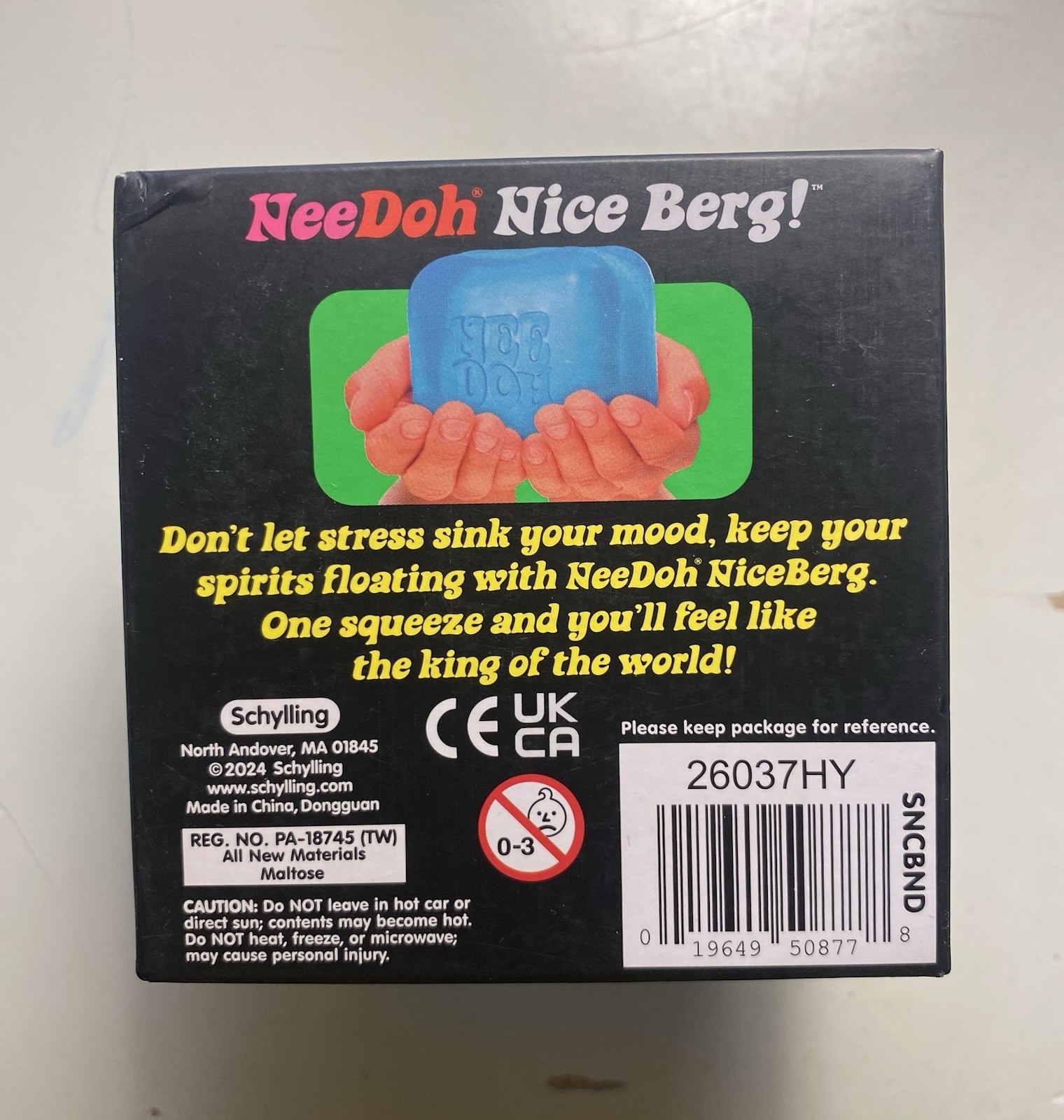 NeeDoh Nice Berg Blue XL Giant Nee Doh Niceberg Solid Squish Cube Ice Block