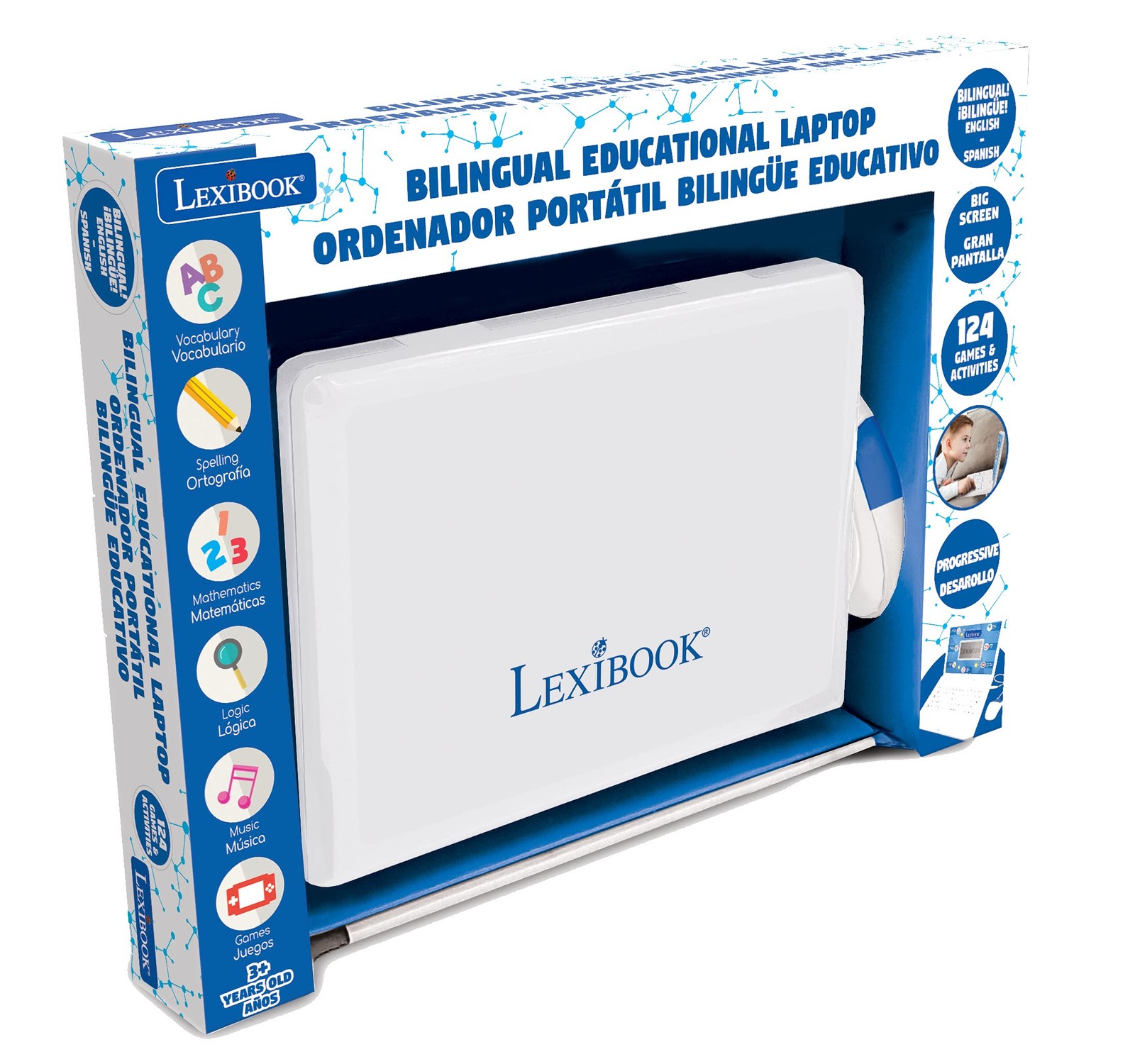 Educational and Bilingual Laptop Spanish/English – Toy for Children with 124 A