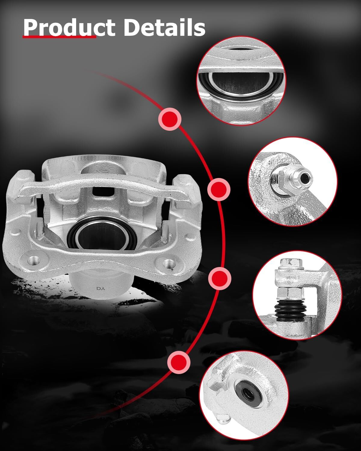 cciyu 19B2996 19B2997 Front Left & Right Brake Calipers with Bracket For Hyundai