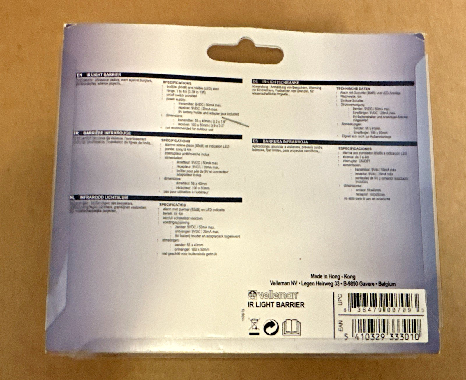 Velleman Kit IR Light Barrier (IR Light Barrier MK120) NEW Free Shipping