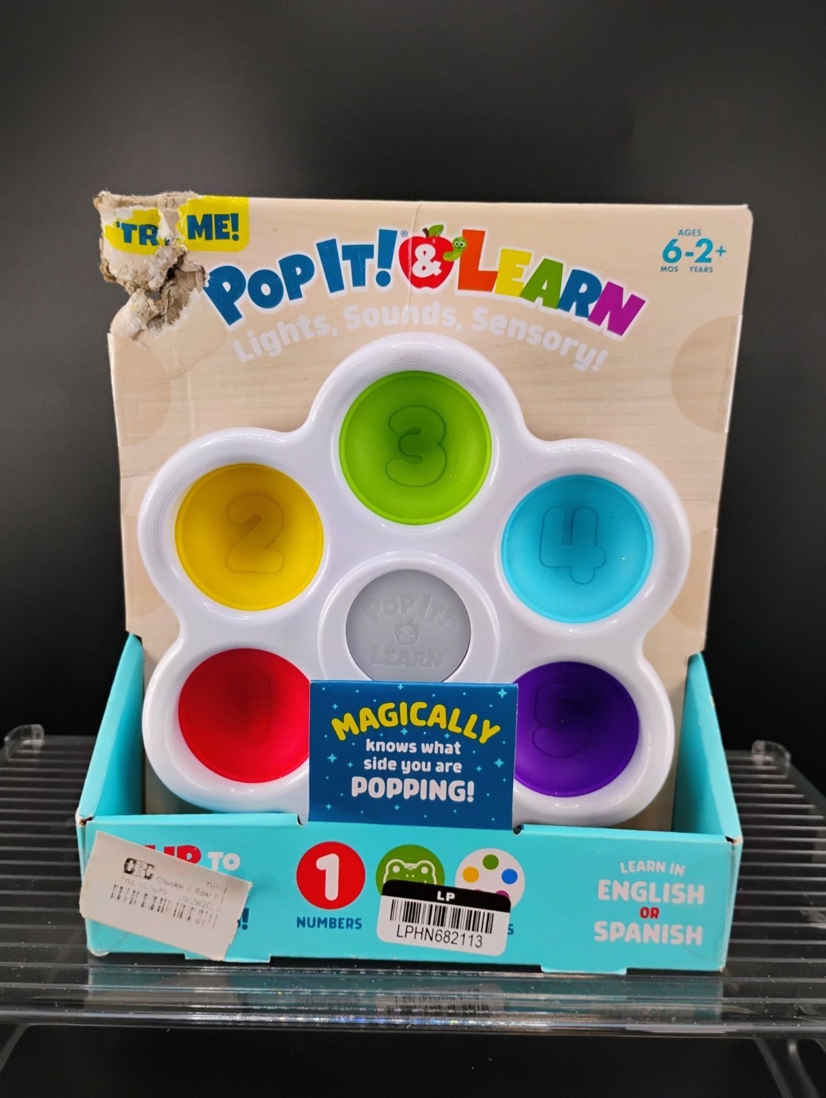 Pop It! & Learn Sensory Toy Ages 6 Months-2 Years Interactive