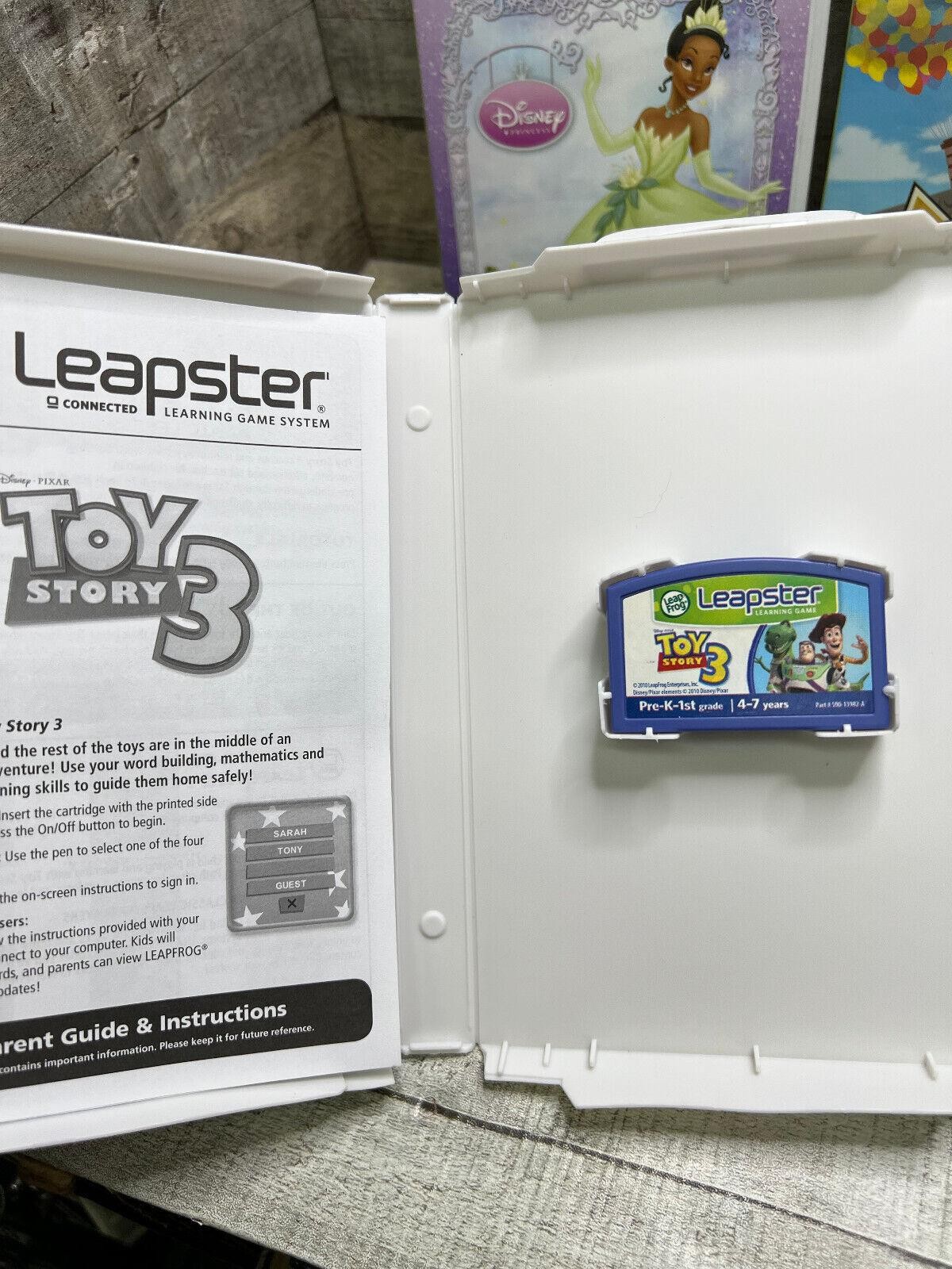 Leapster/2 Learning Games Lot of 4 The princess and frog/UP/toy story/I spy