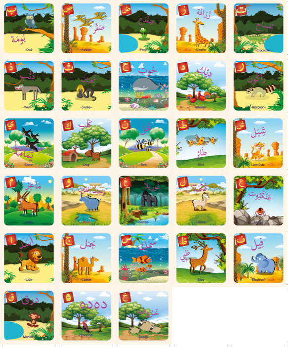 Wooden 3D Arabic Alphabet Puzzle Board Plus Free Arabic FlashCards