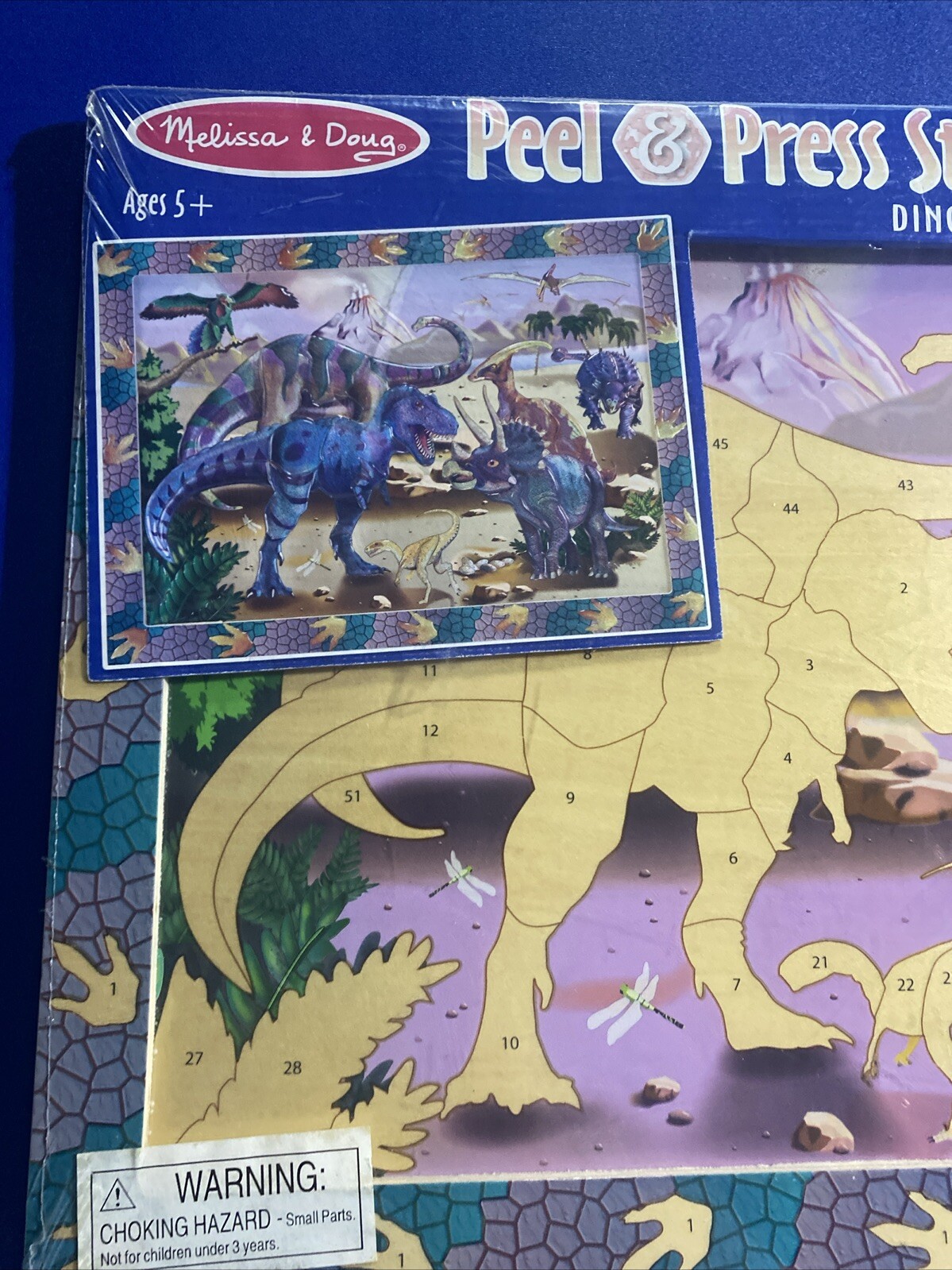 melissa & doug peel & press sticker by number dinosaur dusk 4007 NEW