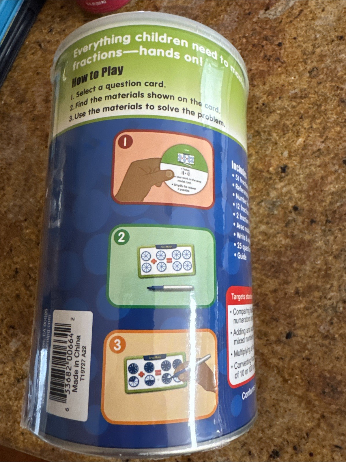 Lakeshore Math In A Flash Fractions Level 1 Discovery Can – Gr. 4-5 PP413 Sealed