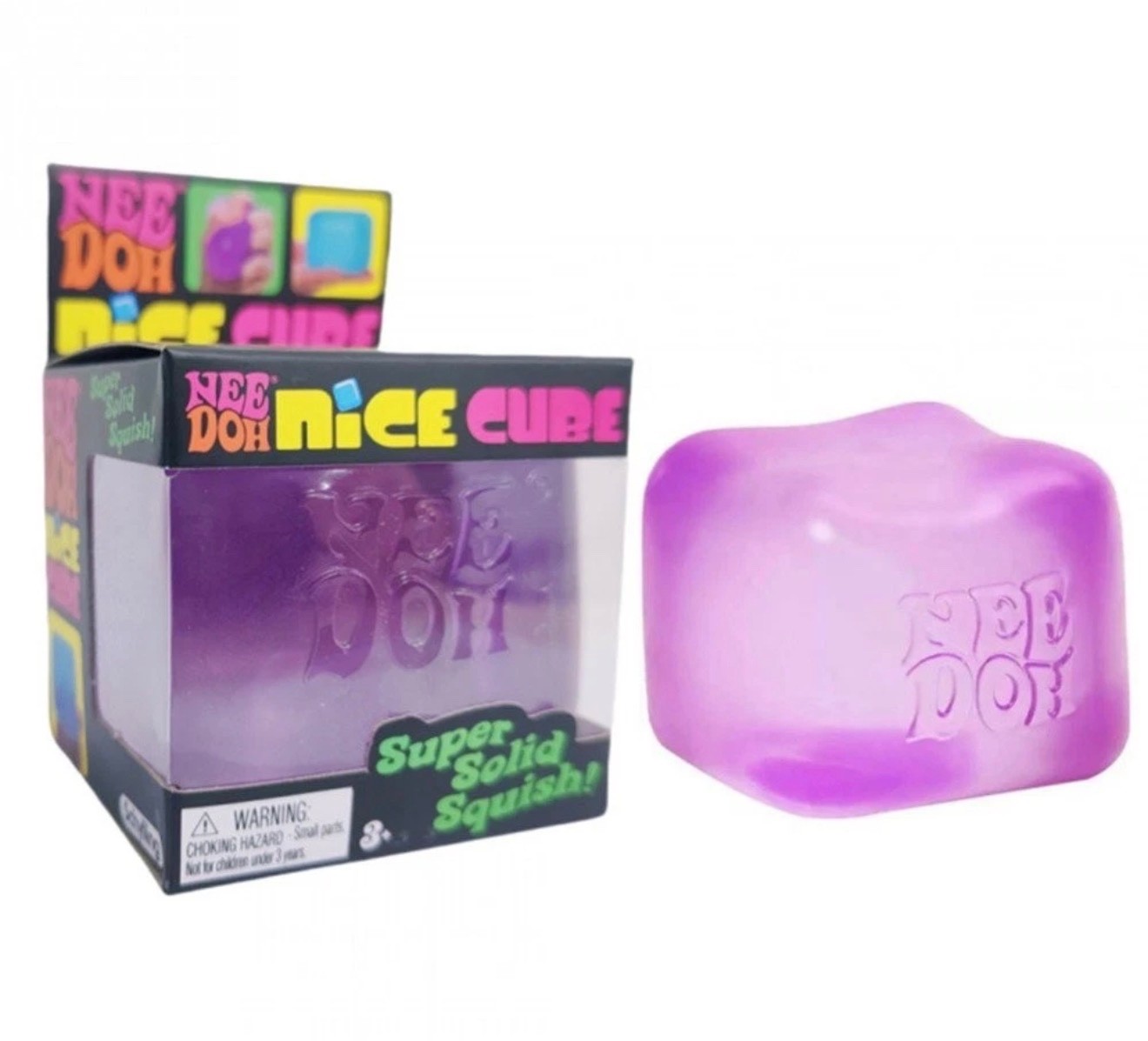 Schylling Needoh Nice Cube PURPLE Sensory Squeeze Toy with Super Solid Squish