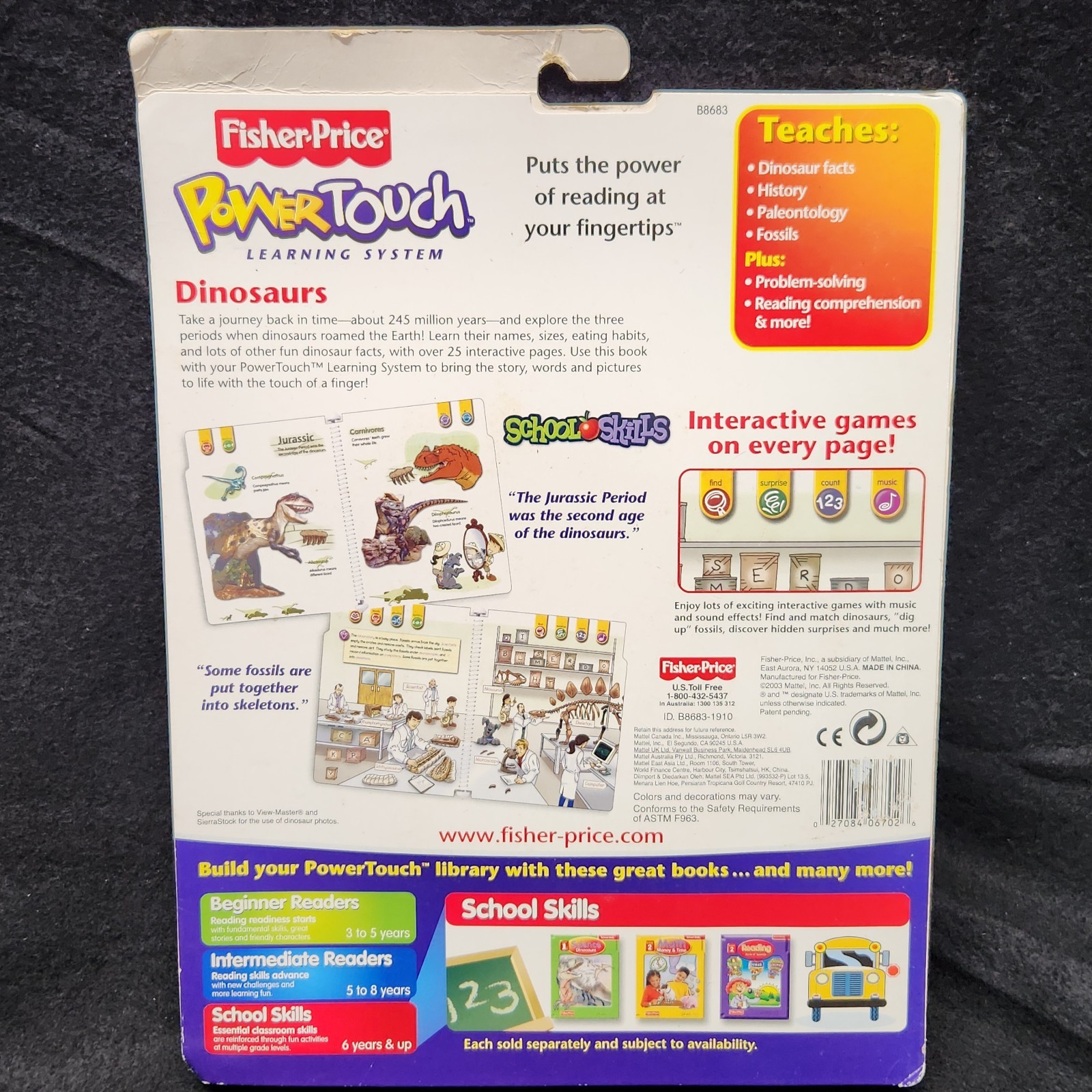 Fisher-Price Power Touch Book: Science: Grade 1: Dinosaurs Learning School Skill