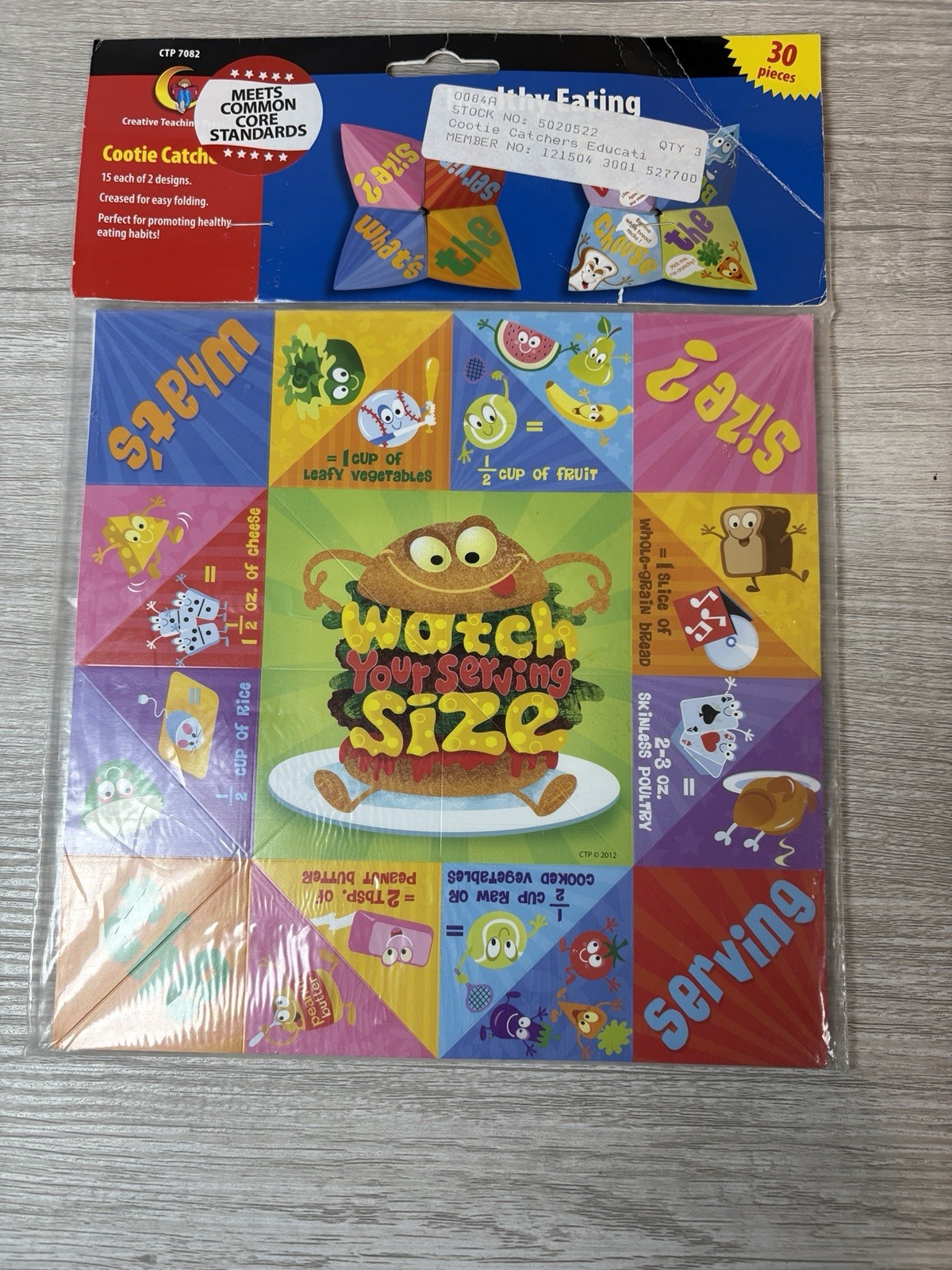 NIP Cootie Catcher CTP7082 Healthy Eating Watch Your Serving Size