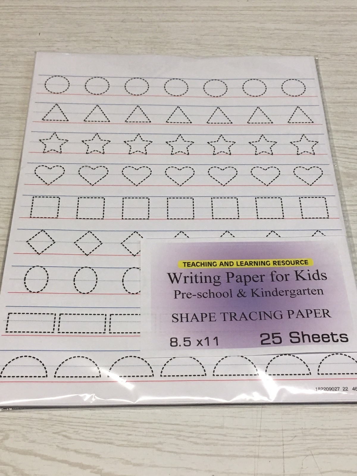 Writing Paper for Kids – SHAPE TRACING PAPER – 11X 8.5 in, 20 lb, 25 sheets
