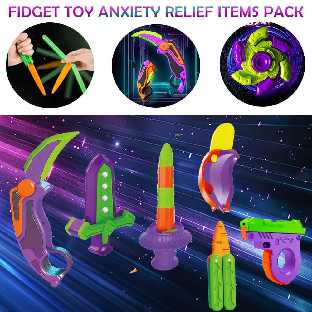 12 PCS Fidget Gun Toys Set, Kids for Boys Age 3-8, Prizes Small