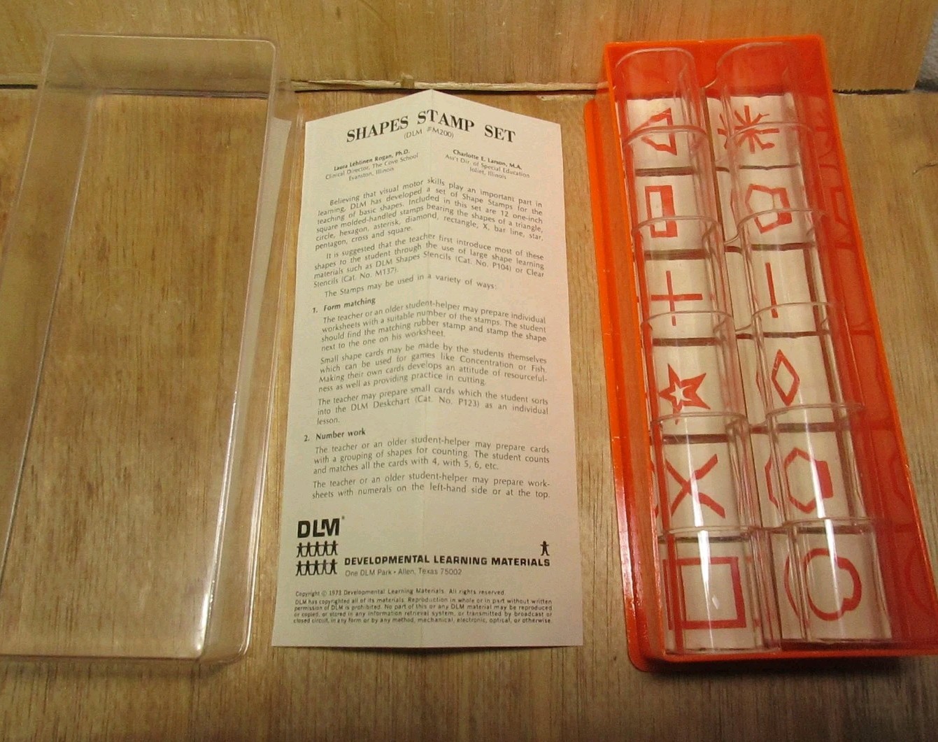 Vintage 1973 Developmental Learning Materials Shapes Stamp Set M200 Unused