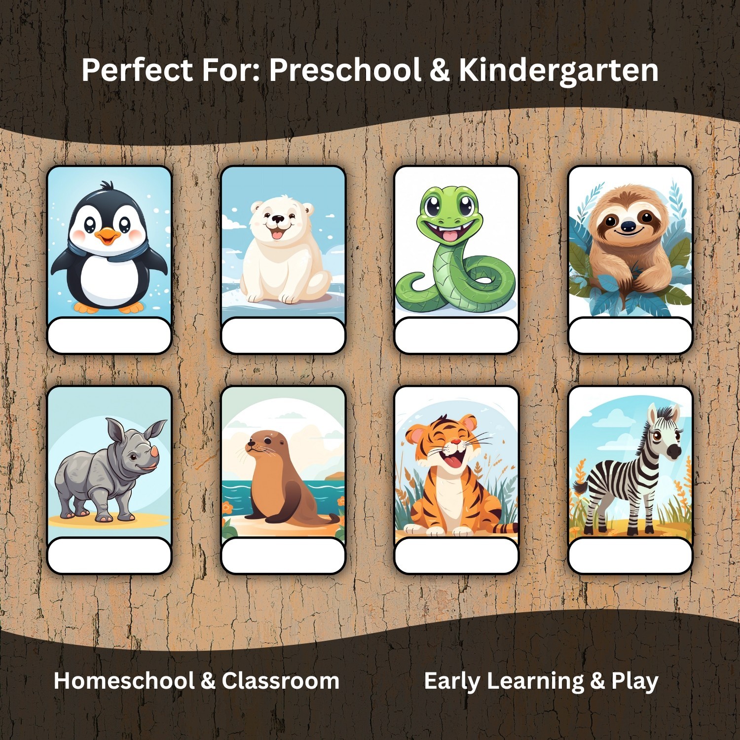 Printable Animal Flash Cards for Kids – Preschool Learning Cards