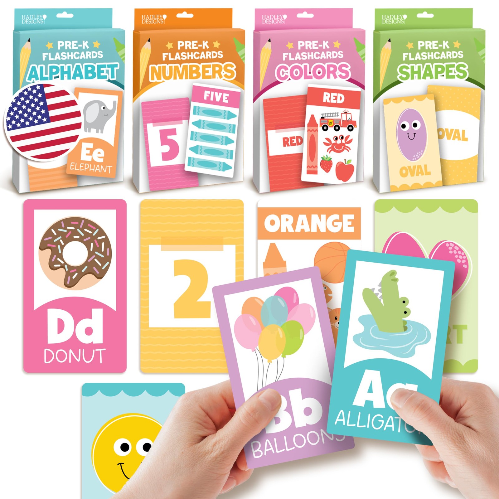 Hadley Designs Alphabet Flash Cards for Toddlers 1-3 – Preschool Colorful