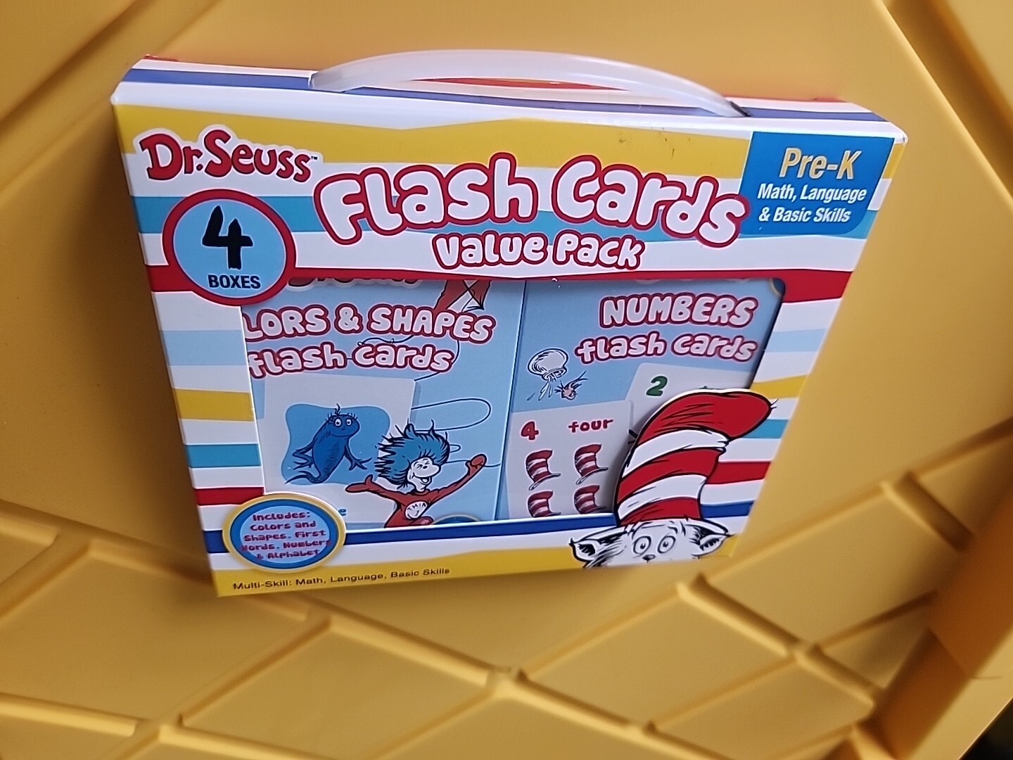 Dr. Seuss Flash Cards 4 Boxes Pre-K 1st Words Alphabet Colors Numbers Shapes New