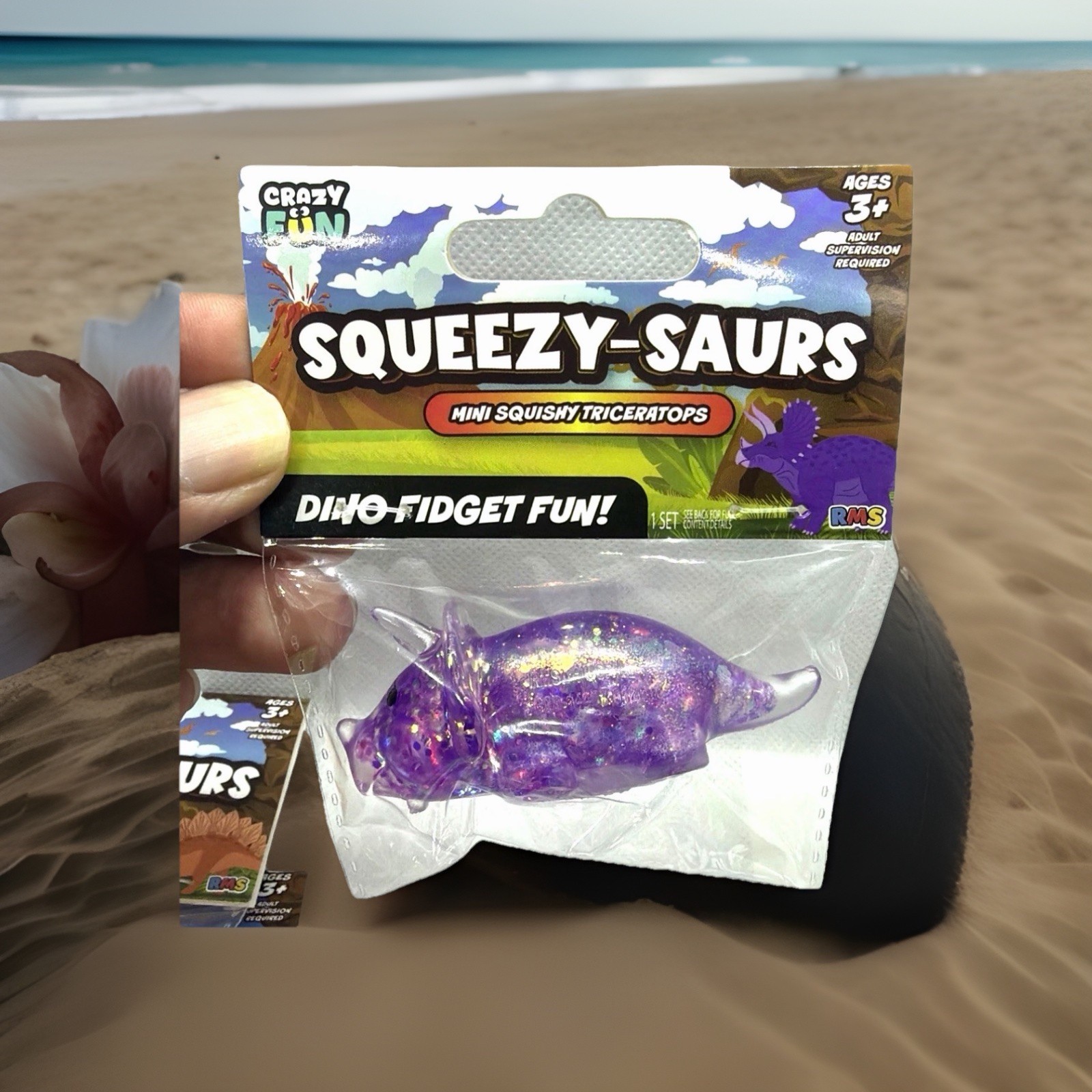 Viral Crazy Fun Squeezy-Saurs MiniSquishy Dino Fidget Toy Lot of 6 Multicolor