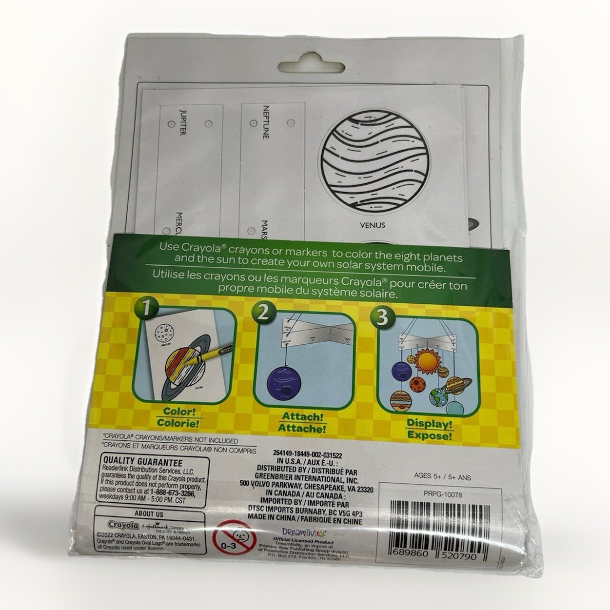 Crayola Solar System Mobile DIY Kit Creative Classroom Teaching Tree Planets 5+