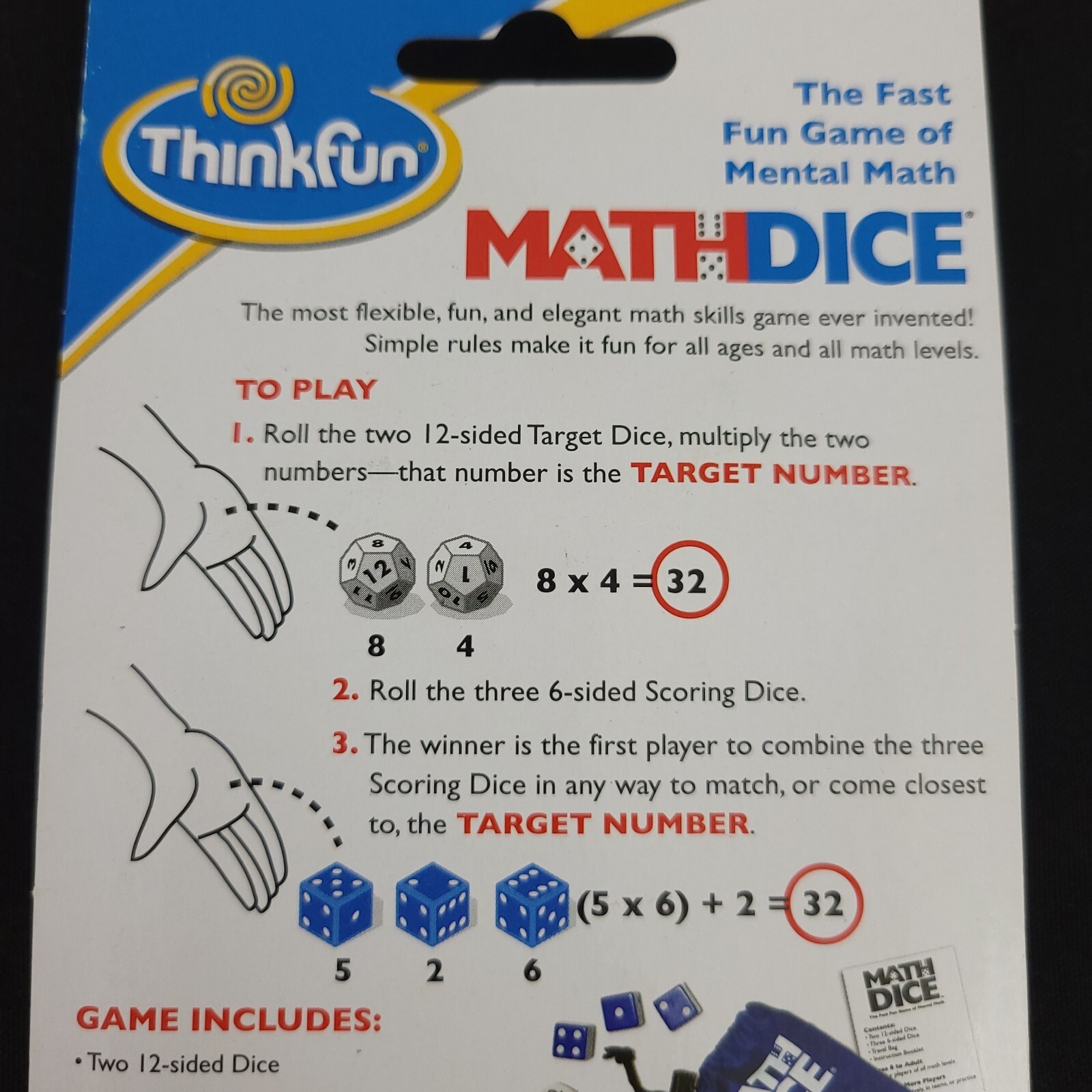ThinkFun Math Dice Fun Game that Teaches Mental Math Skills to Kids Age 8 and Up