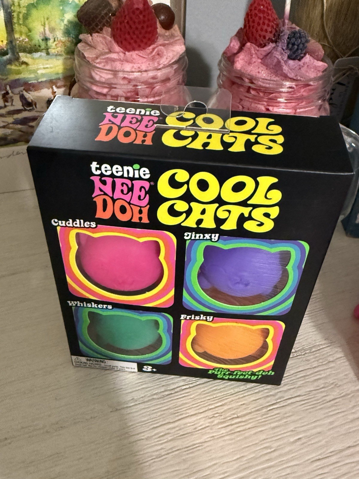 🐱 NeeDoh teenie 4 Pack Nee Doh Mini Cool Cats Set of Four New Factory Sealed🐱
