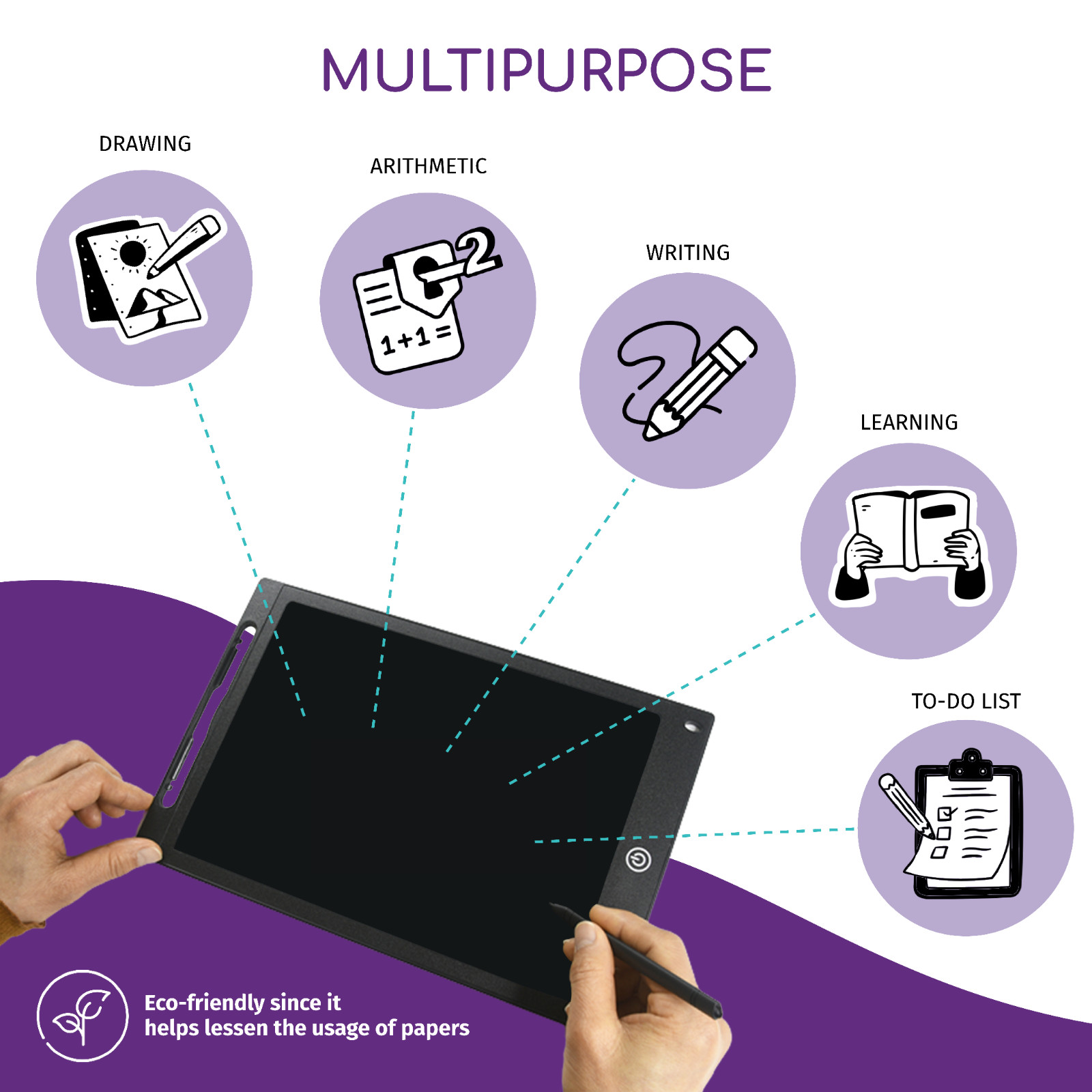 Electronic Erasable 12-Inch LCD Writing Tablet for Notes, Drawing, Doodles