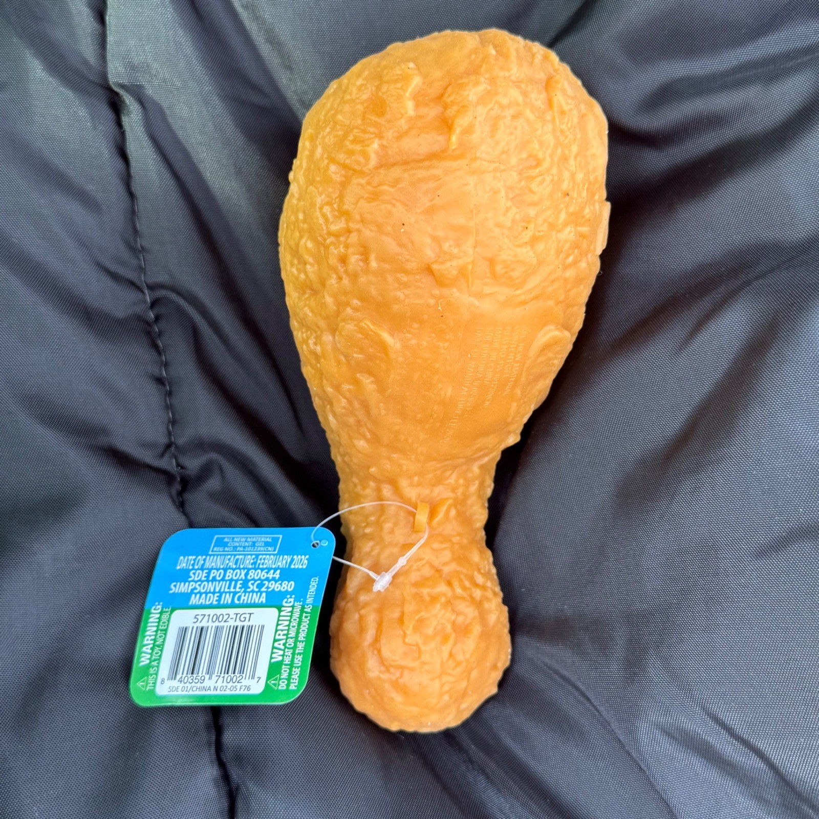 Squeezy Fried Chicken Drumstick Toy Unisex One Size Orange New Sensory Fidget