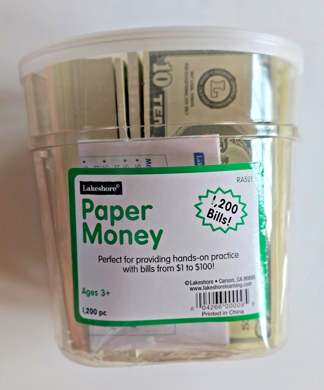 1200 NEW Sealed Bundled LAKESHORE SCHOOL PAPER MONEY $1 $5 $10 $20 $50 $100