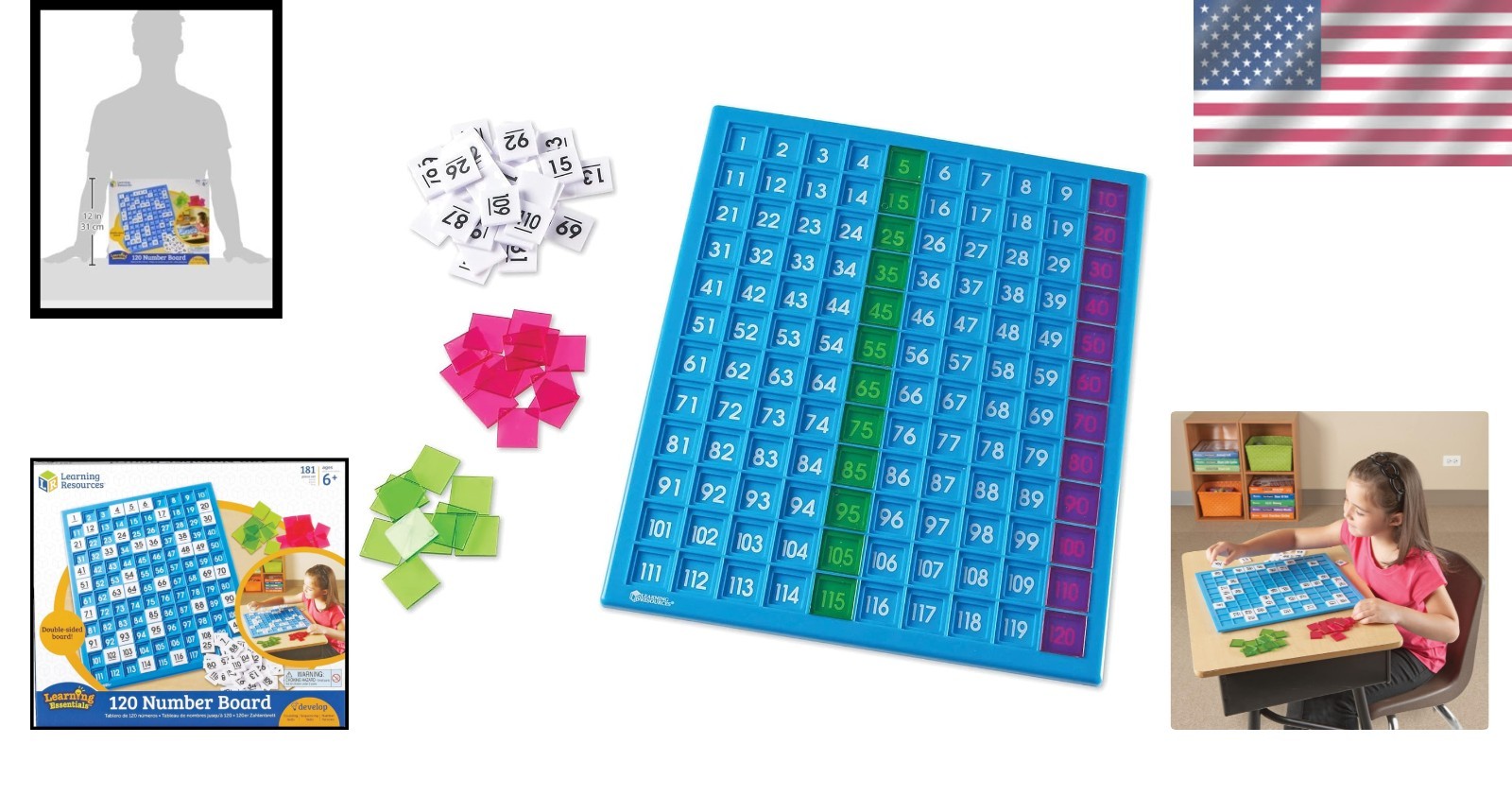 Multicolor 120 Number Board with Activity Guide – Ideal for Homeschool Learning