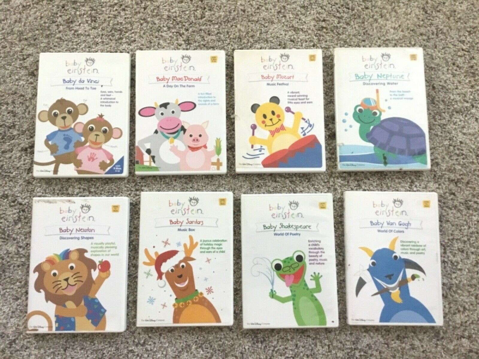 Baby Einstein da Vinci MacDonald Mozart Neptune Newton Santa Shakespeare Van Gog