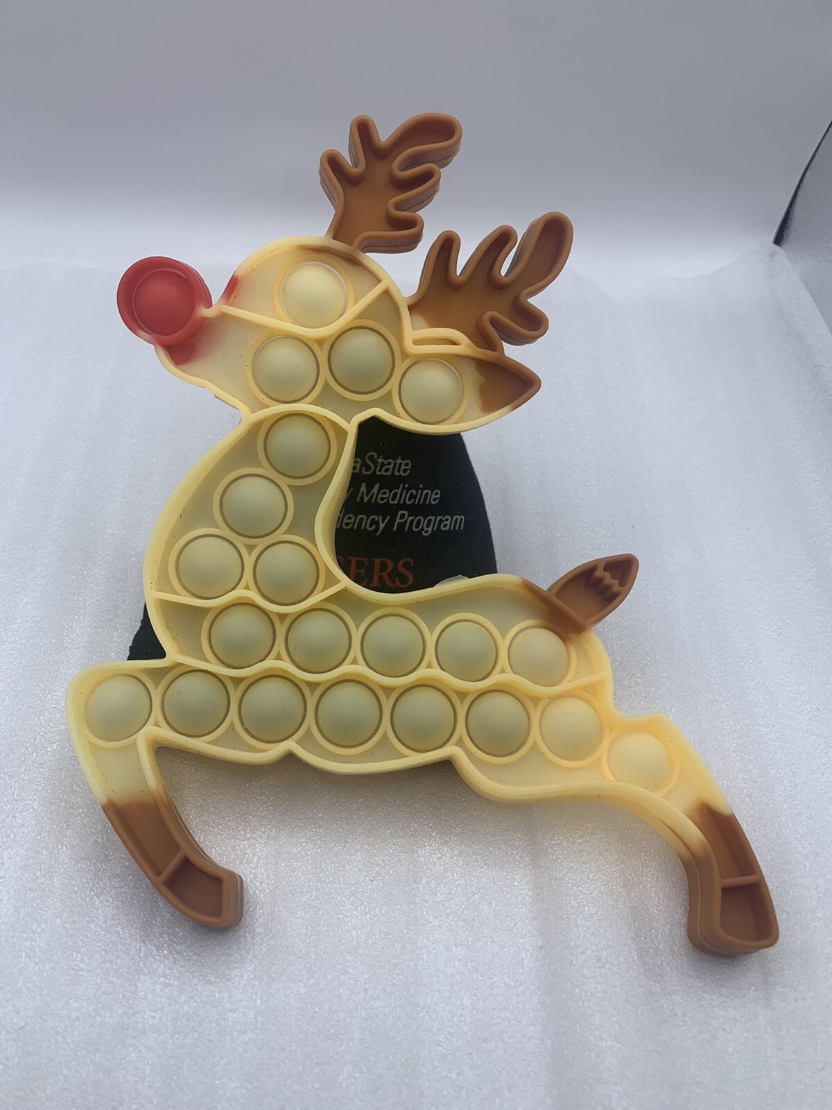 Rudolph Christmas Red Nose Fidget Bubble Popper Pop Stress Reliever Reindeer Q1