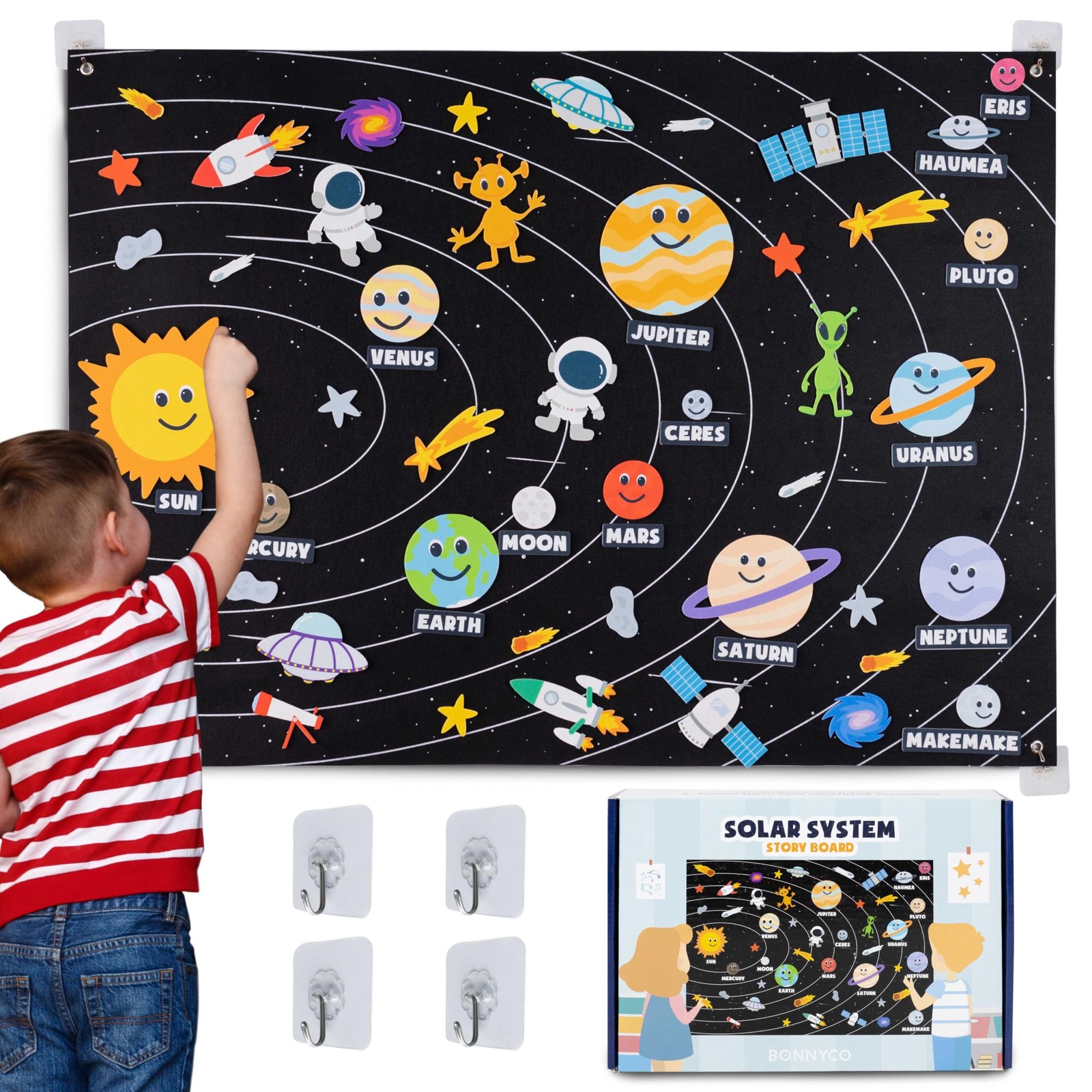 Solar System for Kids Toys with 61 Felt Figures. Space Montessori Toys, Girls…