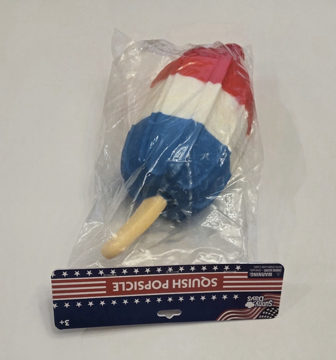 Sunny Days Squish Popsicle Tactile Squeeze Toy Red White Blue Age 3-4