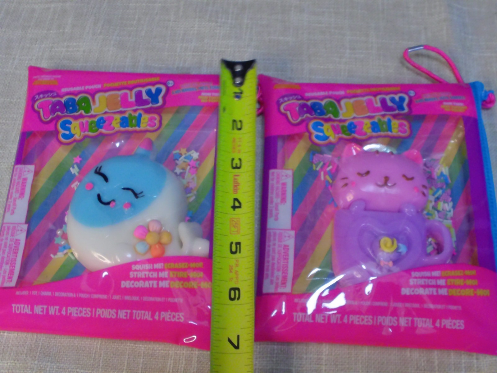 2 Taba Jelly Squeezeables FISH AND CAT Squishy, SCENTED Squeeze Toy
