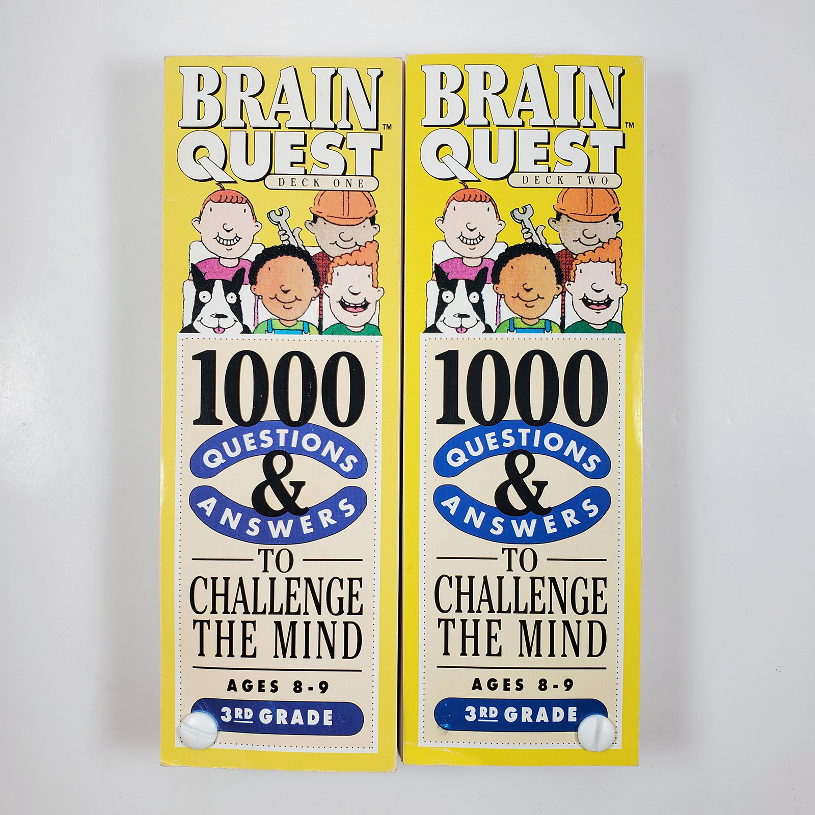 Vintage Brain Quest 1000 Questions & Answers Deck One & Two Ages 8-9 3rd Grade