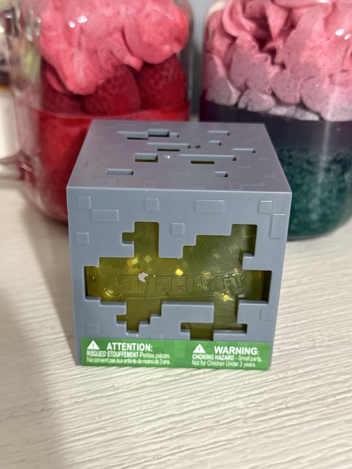 New MINECRAFT JELLY CUBES – RARE Yellow Viral Squishy Nee Doh Ish Type Fidget