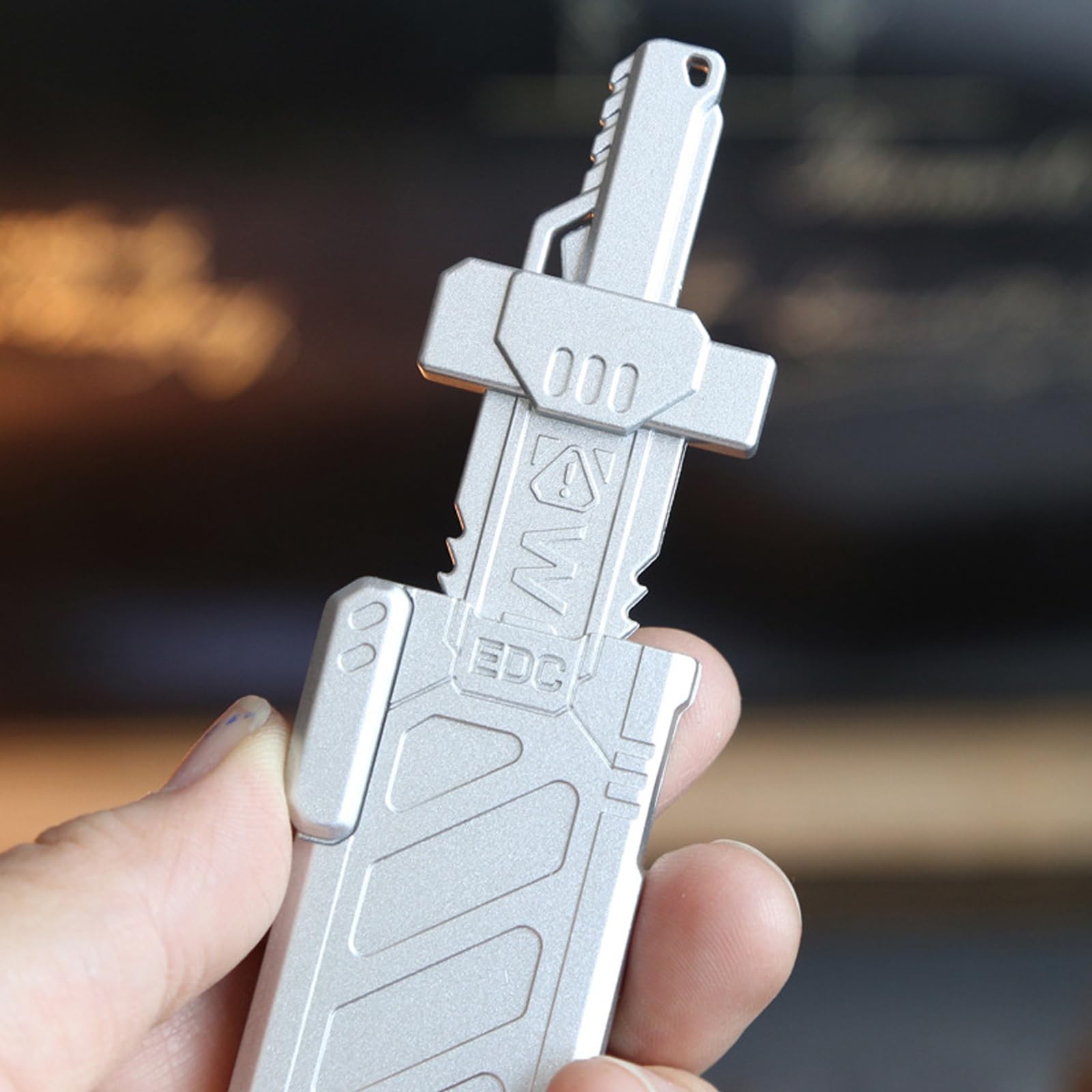 Sky-Breaker Sword Fidget Slider, Metal Medium, Frosted Silver