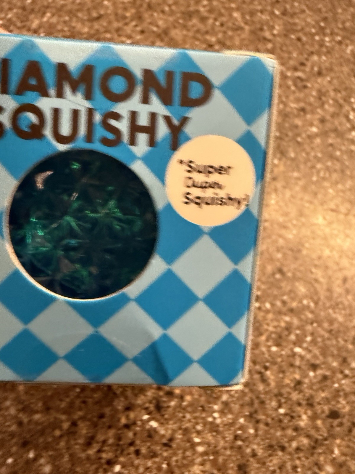 BLUE Diamond Squishy Stress Ball J’adore Glitter Sugar Texture NEW