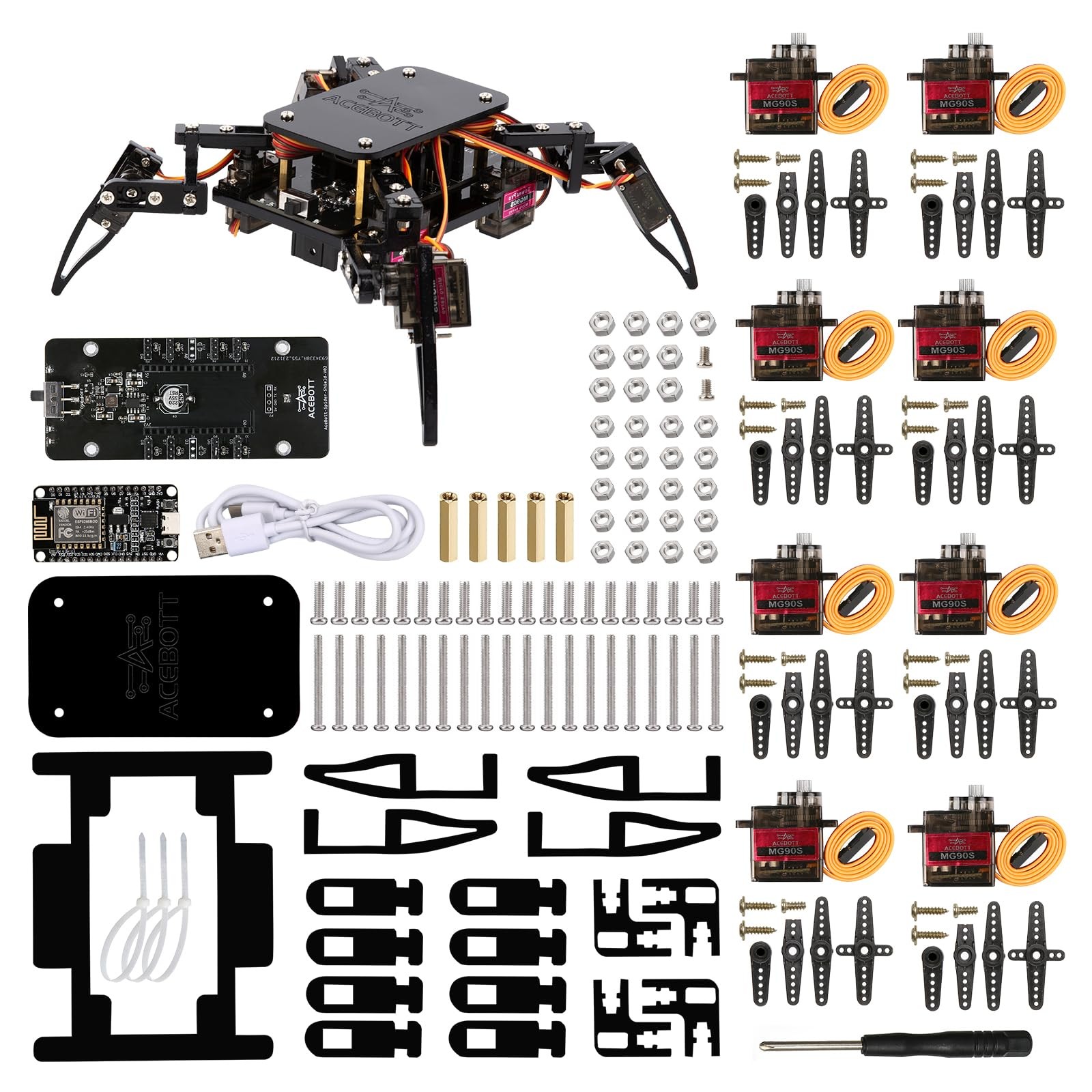STEM Robotics Science Kits for Adults, ESP8266 Spider Robot Building Kit, App…